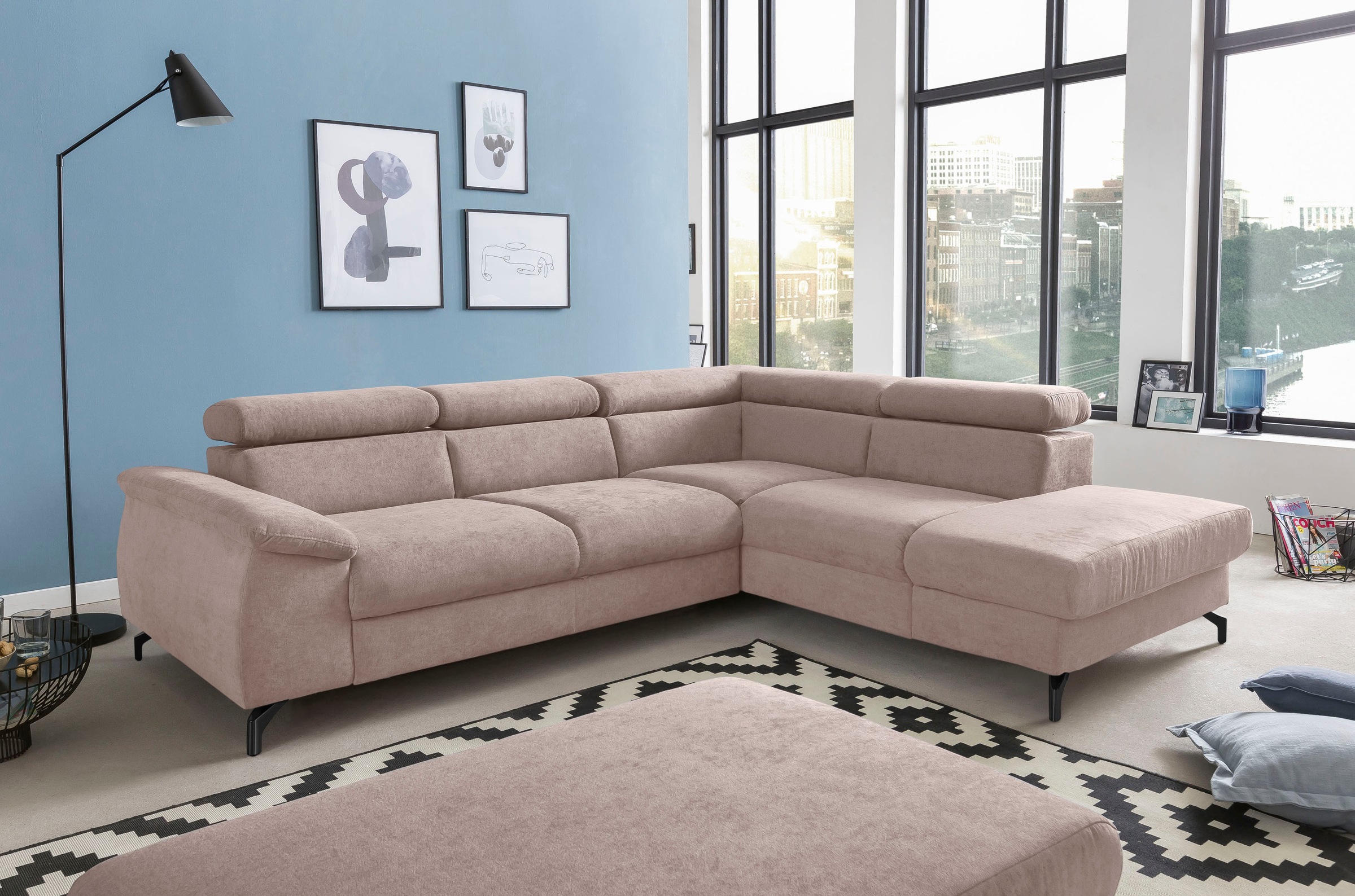 COTTA Ecksofa "Komaris L-Form", mit Kopfteilverstellung, wahlweise mit Bett günstig online kaufen