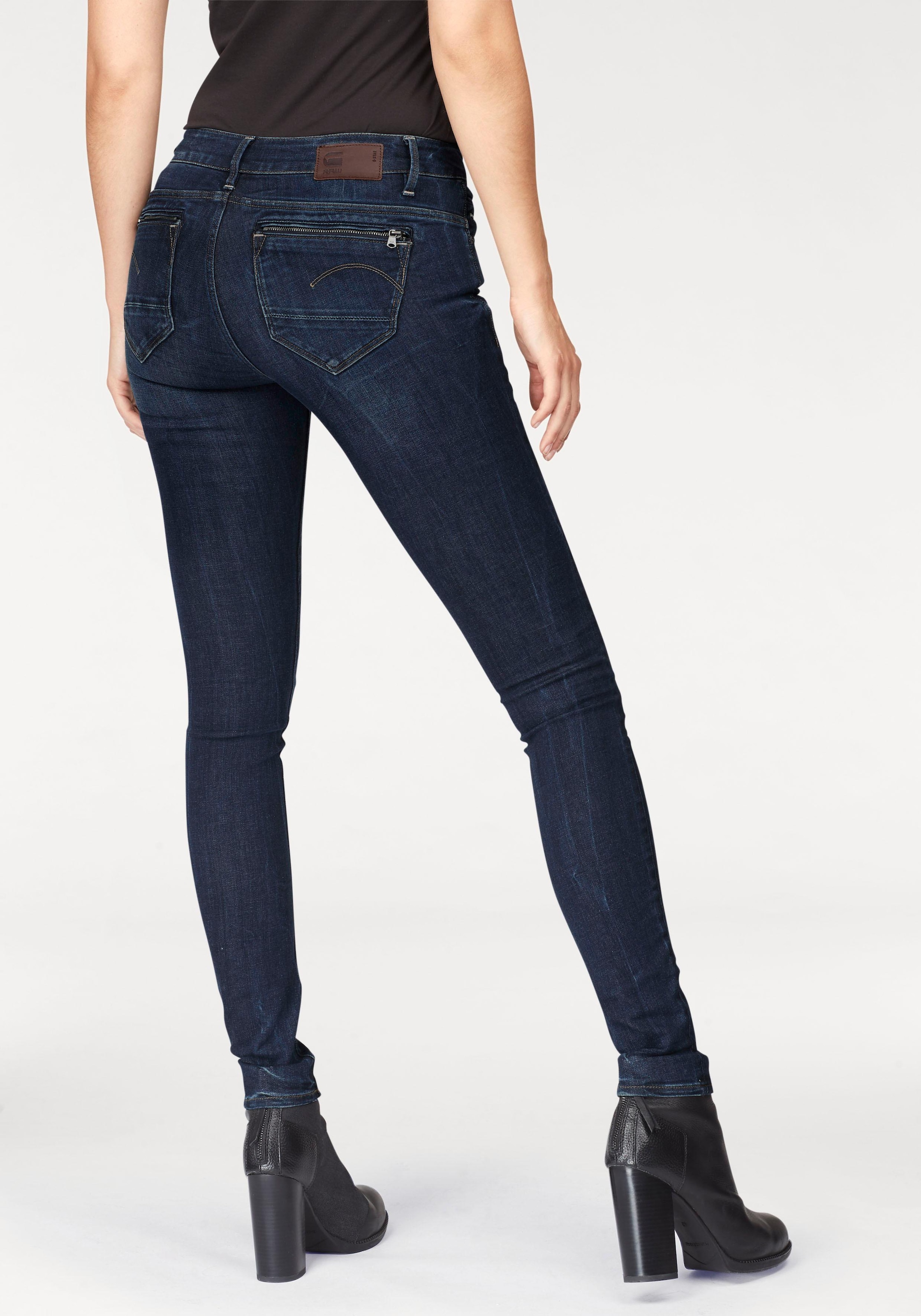 G-Star RAW Skinny-fit-Jeans »Midge Zip«, mit Reißverschluss-Taschen hinten