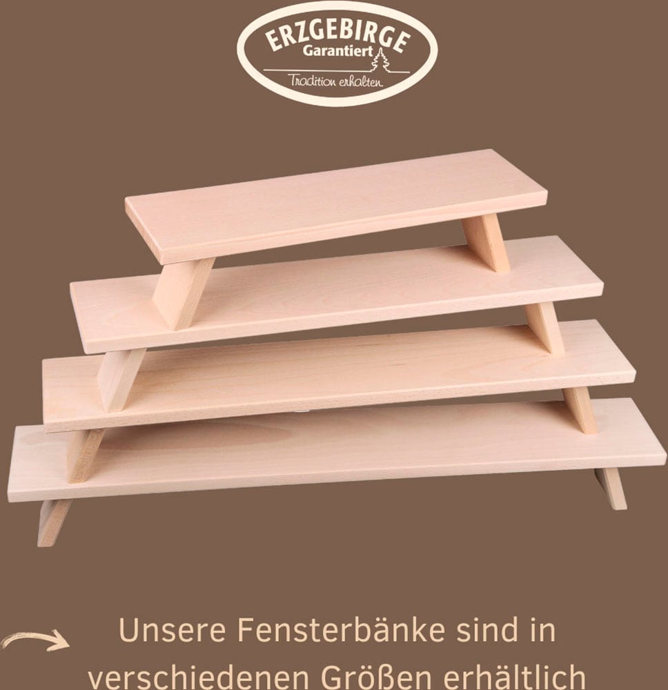 Weigla Schwibbogen-Fensterbank "Weihnachtsdeko, Made in Germany" 1 Stk. aus Buchenholz, Tiefe ca. 7,5 cm
