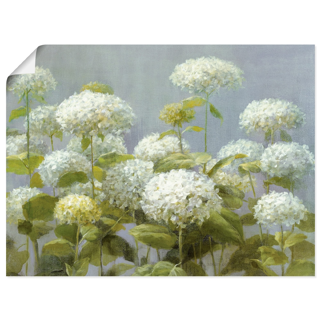 Artland Wandbild »Weißer Hortensien Garten«, Blumen, (1 St.)