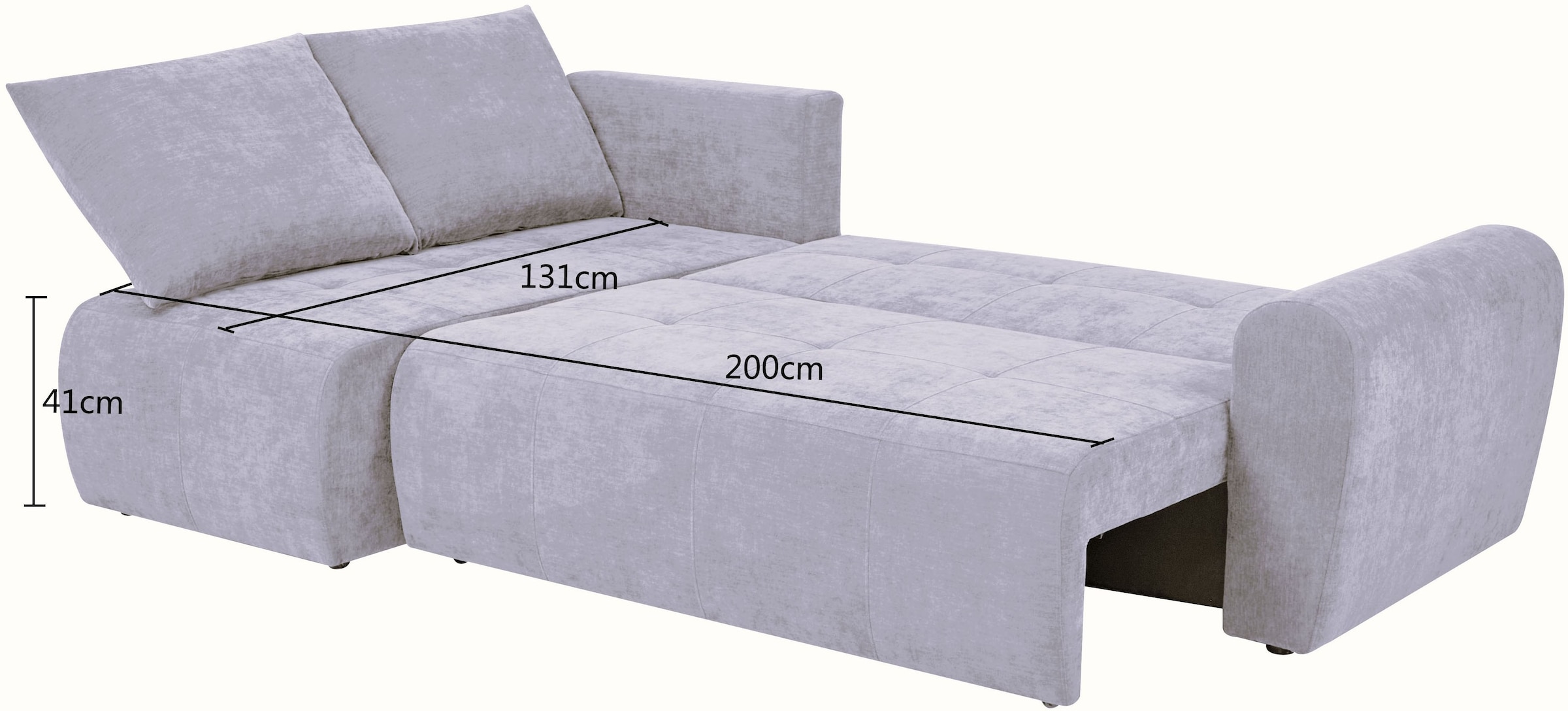 Home affaire Ecksofa »Nortrud-Chester, 241 cm, L-Form, mit Schlaffunktion u. Bettkasten« Recamiere rechts / links montierbar, Steppung, Feinstruktur-Bezug