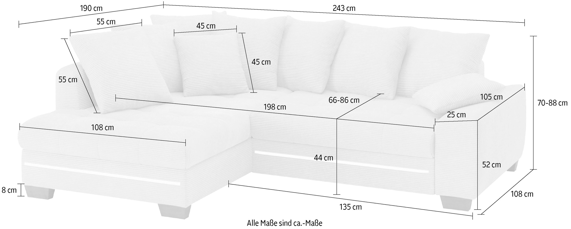 Mr. Couch Ecksofa »Nikita II, L-Form«, mit RGB-LED Beleuchtung, wahlweise mit Bett, Bettkasten, Kaltschaum
