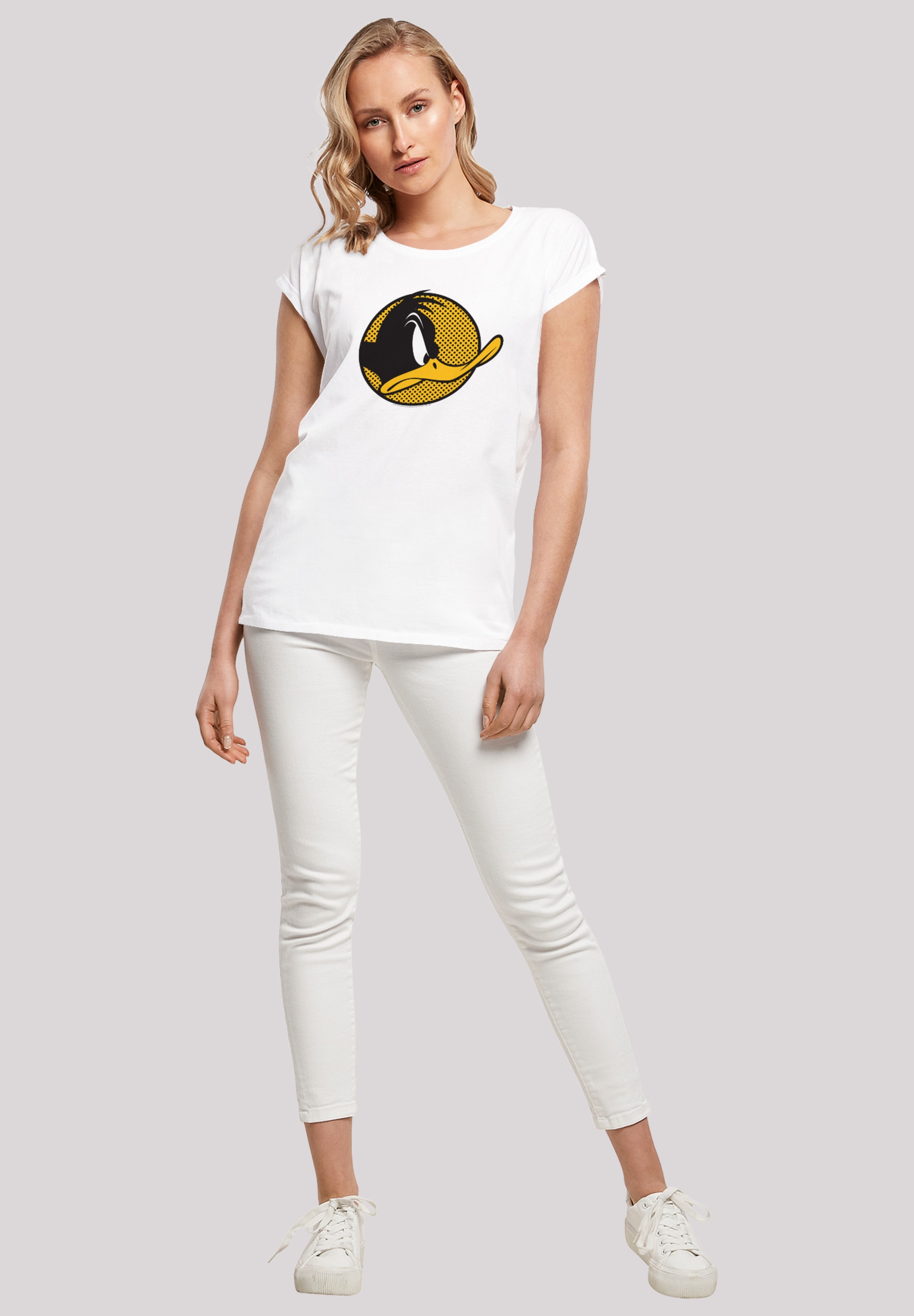 F4NT4STIC T-Shirt »Looney Tunes Daffy Duck Dotted Cartoon«, Damen,Premium Merch,Regular-Fit,Kurze Ärmel,Bedruckt