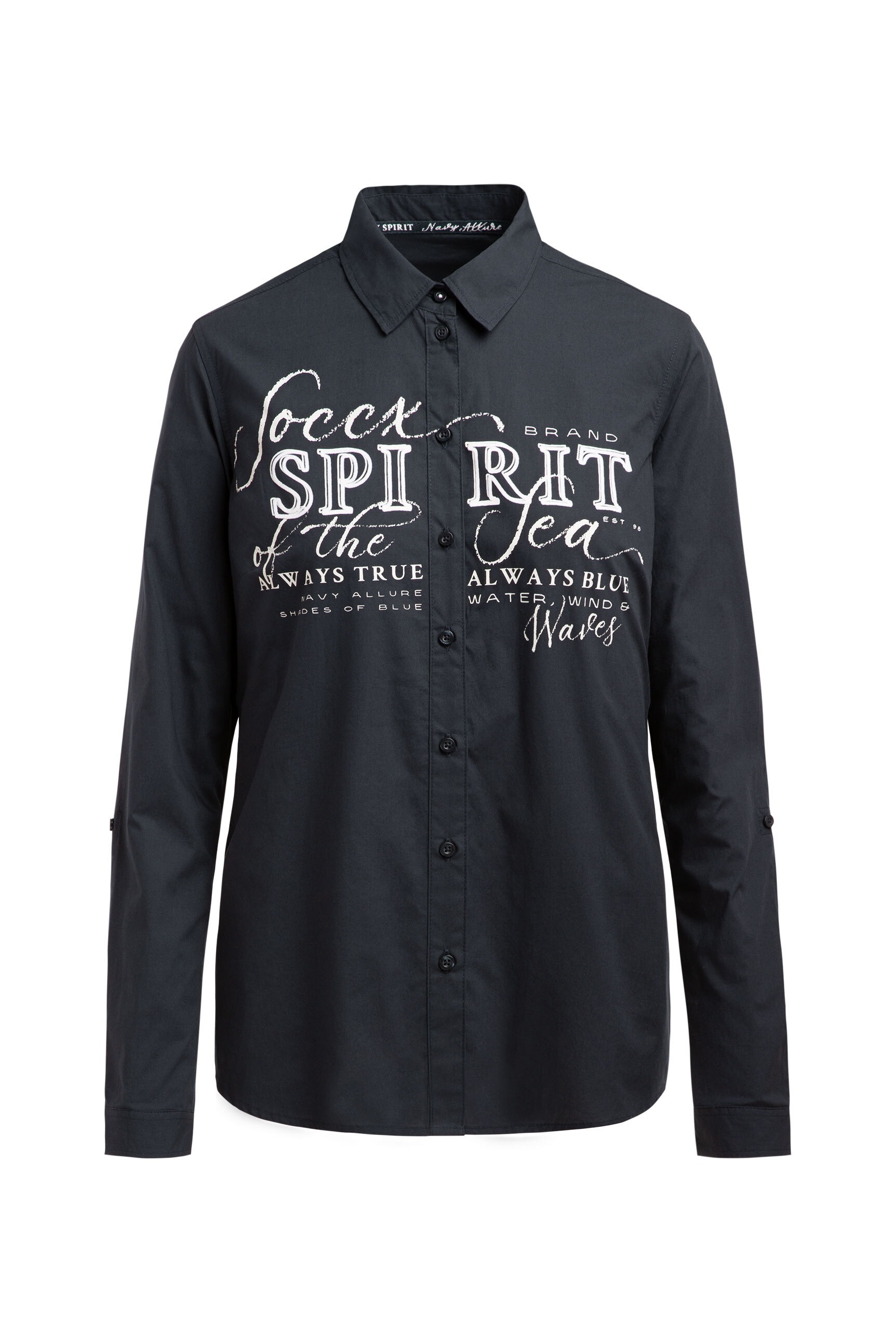 SOCCX Langarmbluse mit Kellerfalte im Rücken günstig online kaufen