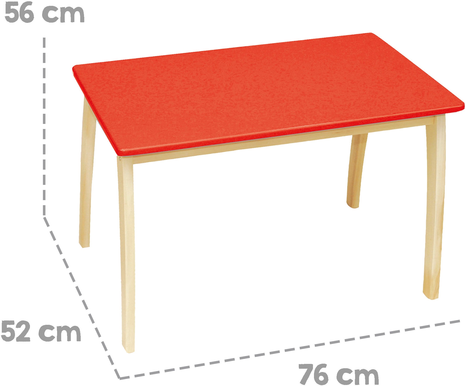 roba® Kindertisch »mit farbig lackierter Tischplatte, rot«