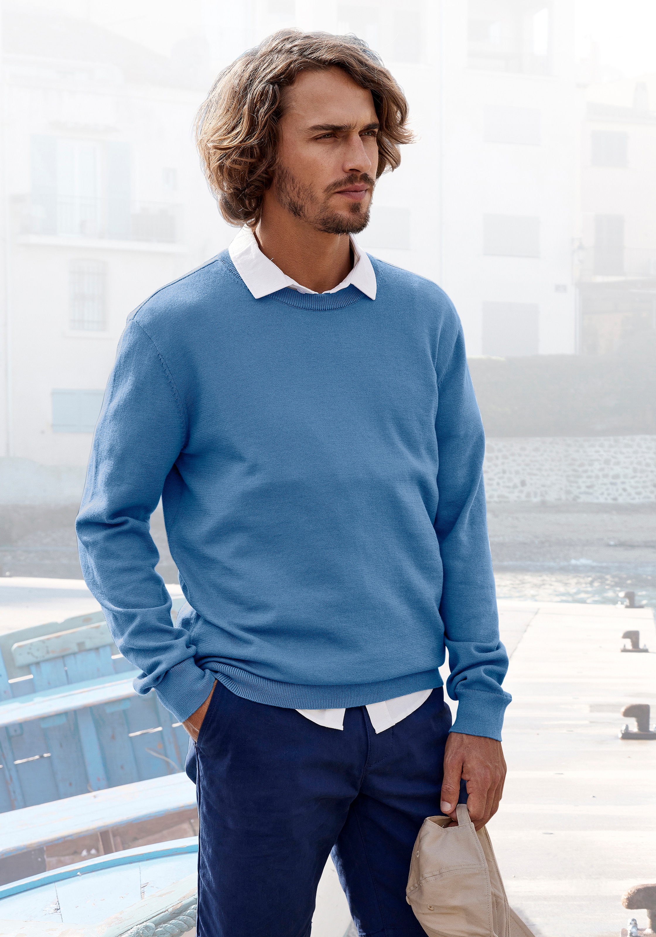 H.I.S Strickpullover Regular Fit, Langarm, Pullover aus Feinstrick, Baumwol günstig online kaufen