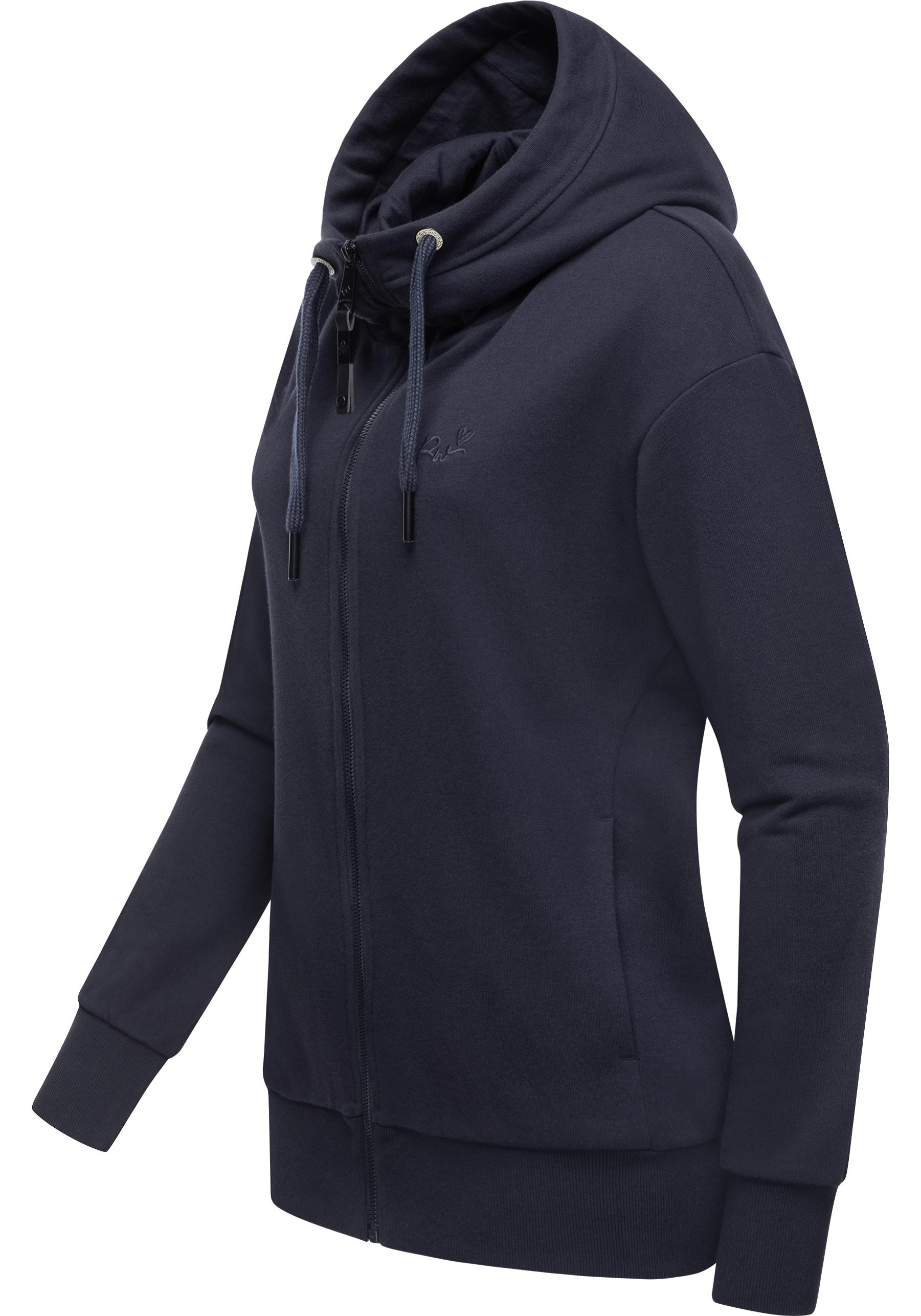 Ragwear Kapuzensweatjacke »Yodis Zip«, weicher Damen Zip-Hoodie mit Kapuze