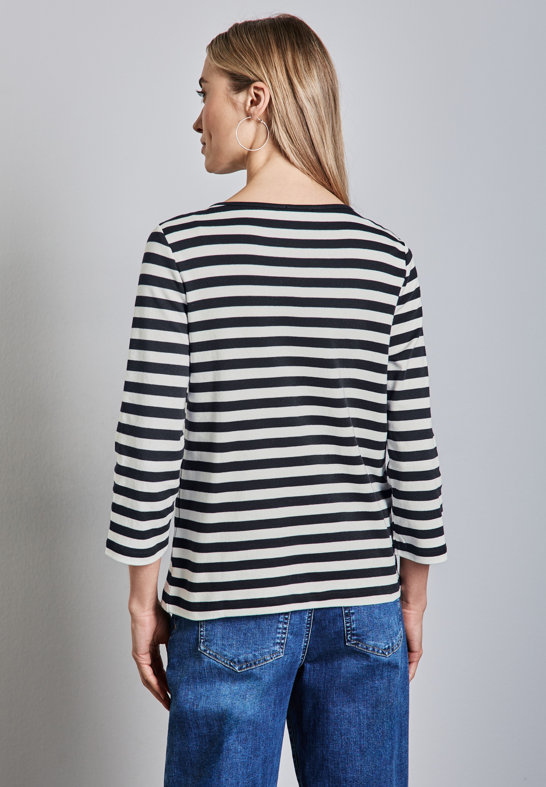 STREET ONE 3/4-Arm-Shirt, aus reiner Baumwolle