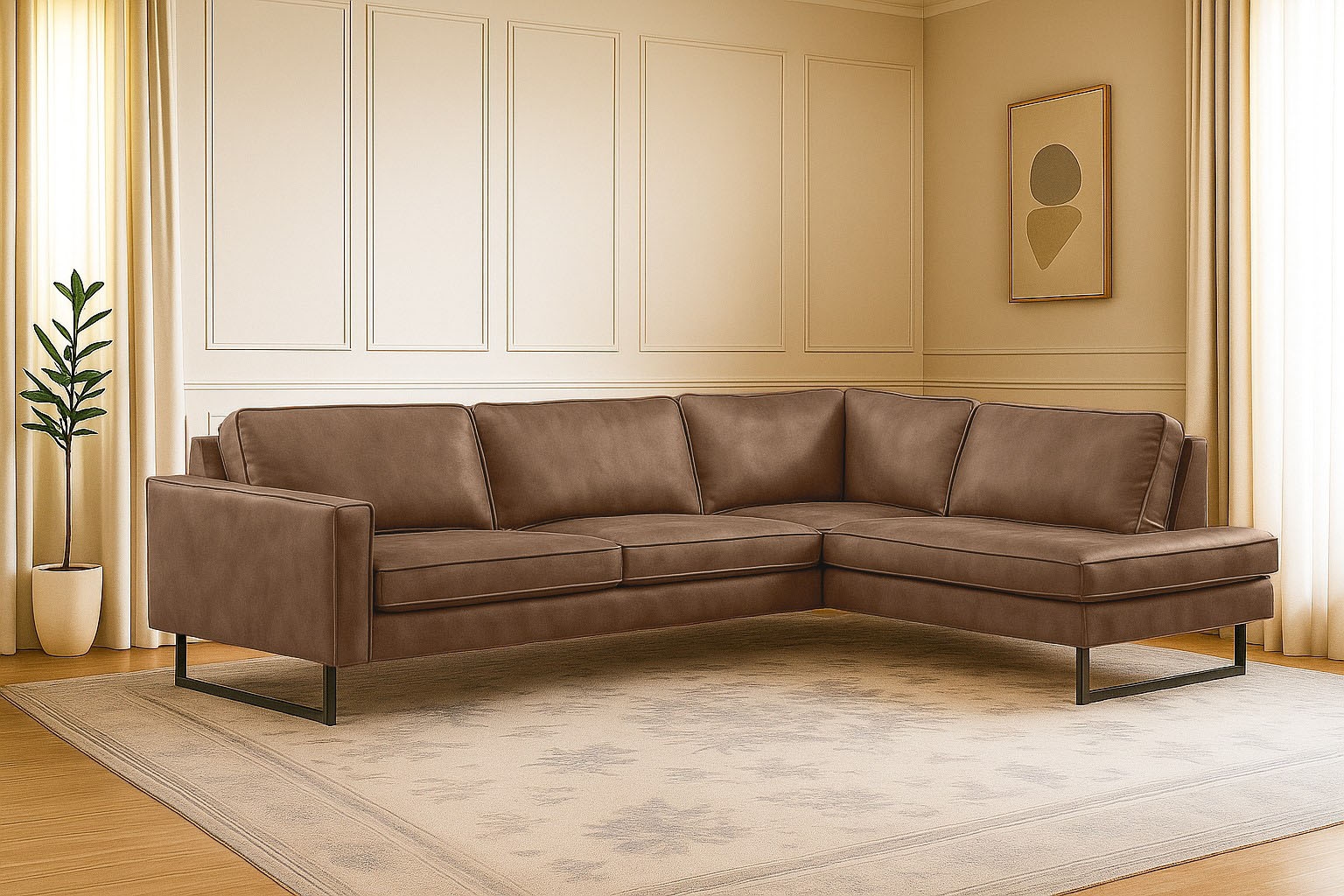 Places of Style Ecksofa "Pinto, 290 cm, Cord, Chenille, Lederoptik, Ottoman günstig online kaufen