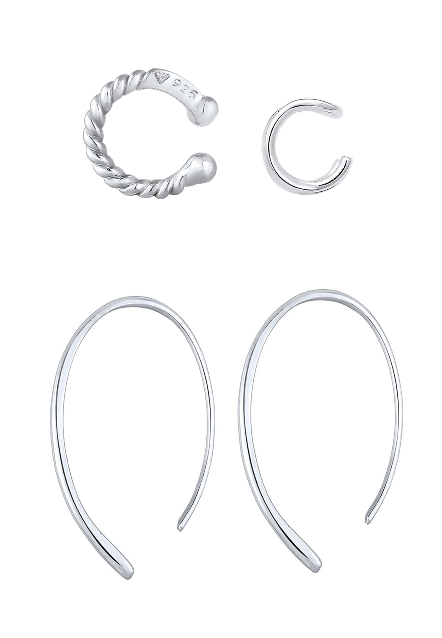 Elli Ohrring-Set »Basic Set Creolen Earcuff Blogger Trend 925 Silber«  online kaufen | BAUR