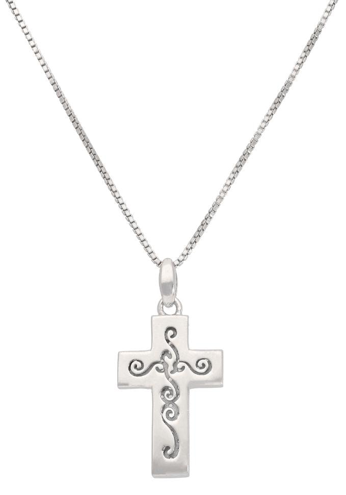 Firetti Kette mit Anhänger »Schmuck Geschenk Silber 925 Halsschmuck Halskette Venezianer Kreuz«, mit Zirkonia (synth.)