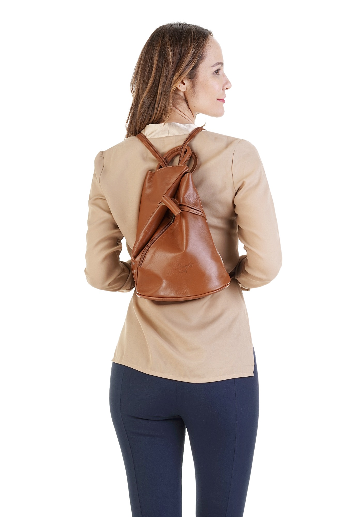 Samantha Look Cityrucksack, echt Leder, Made in Italy