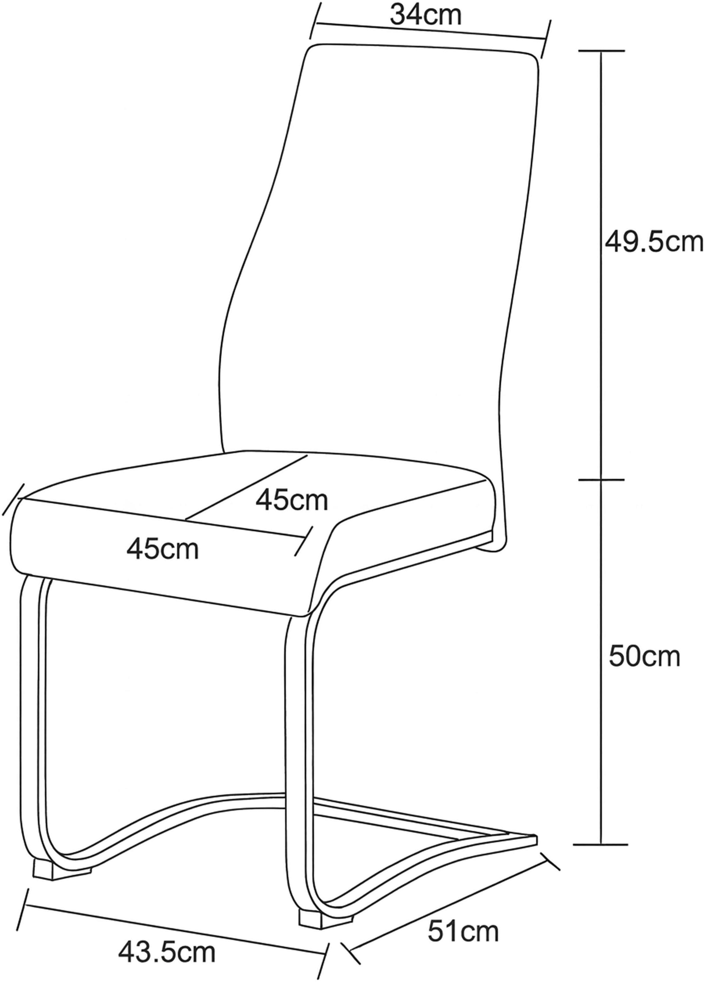 Home affaire Esszimmerstuhl »VERNON, 2er Set, mit Metallgestell in matt schwarz« (Set) 2 Stk.in verschiedenen Farben, Belsatbarkeit pro Stuhl 120 kg