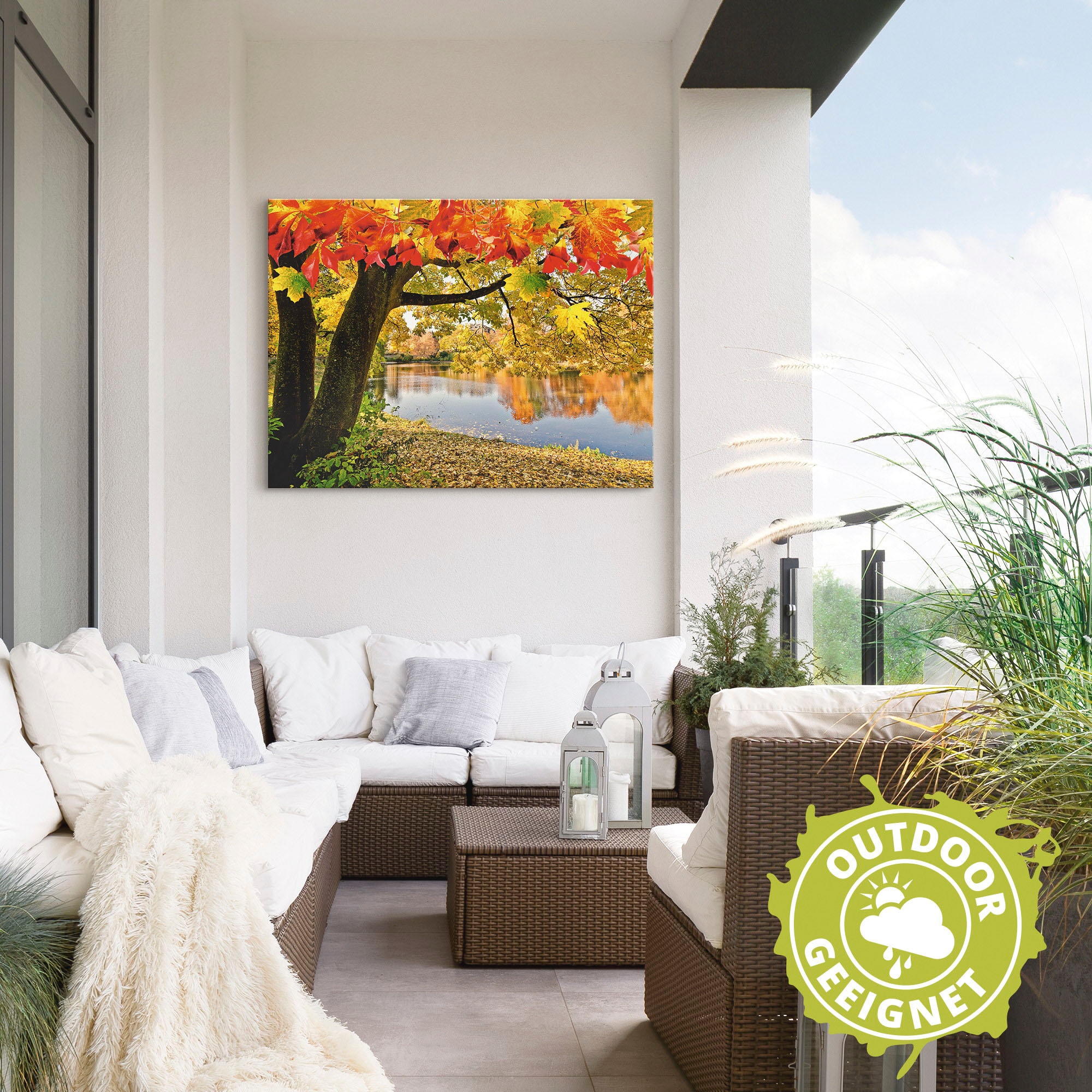 Artland Wandbild »Herbsttag an einem ruhigen See«, Gewässer, (1 St.), als Alubild, Outdoorbild, Leinwandbild in verschied. Größen