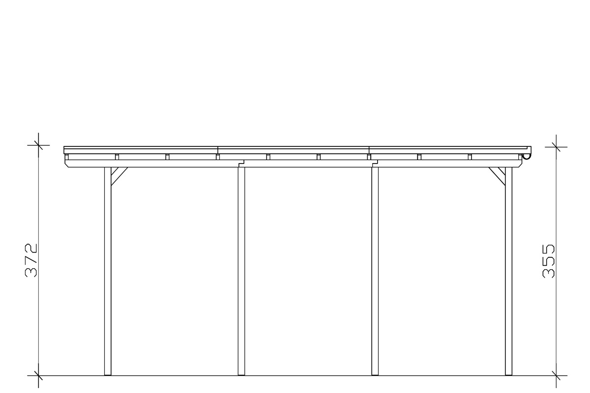 Skanholz Einzelcarport »Caravan-Emsland«, 341 cm, natur
