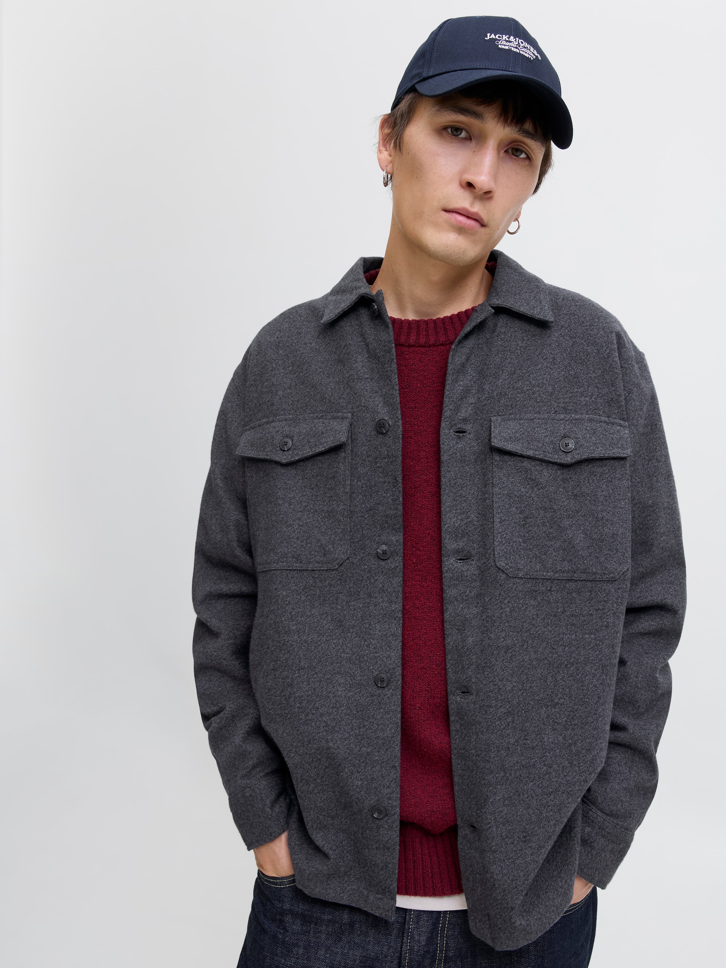 Jack & Jones Langarmhemd »JJEPERFECT MELANGE OVERSHIRT LS SN«