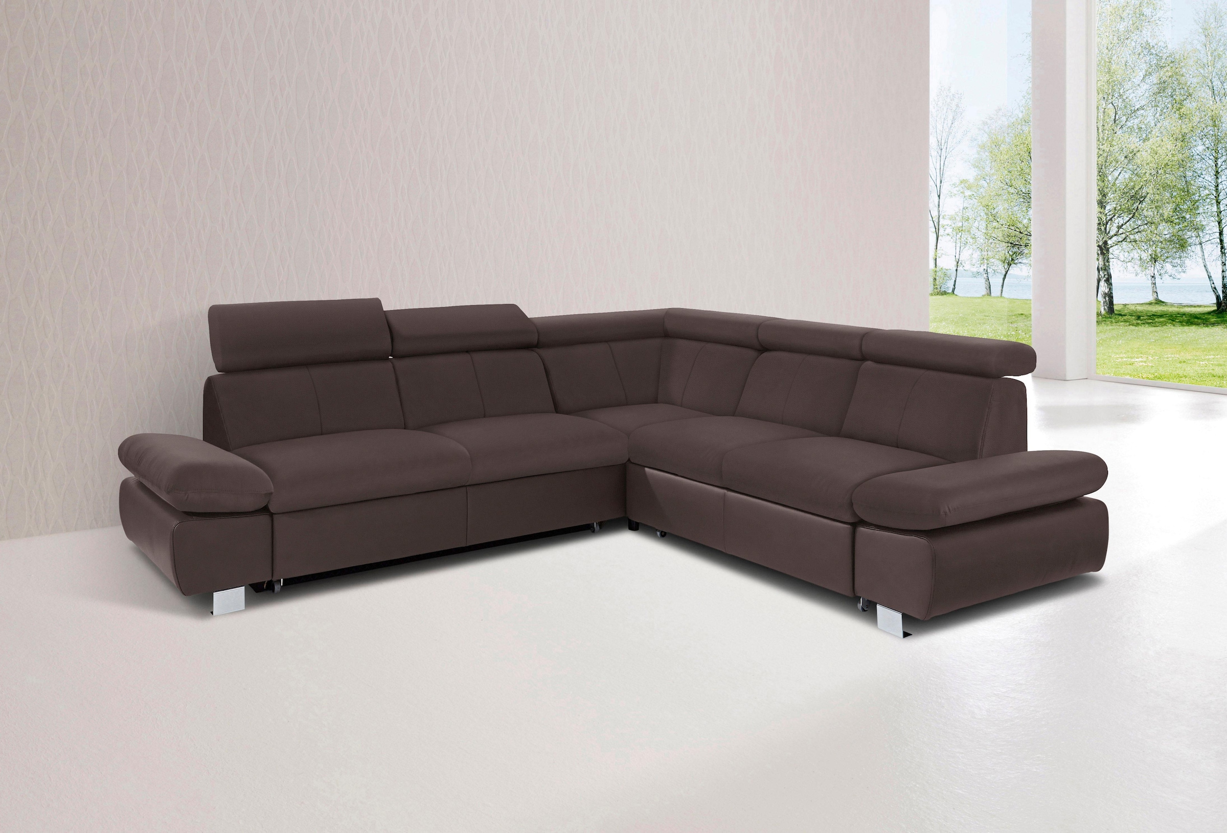 exxpo - sofa fashion Ecksofa "Happy, modern und bequem, L-Form", inkl. Kopf günstig online kaufen