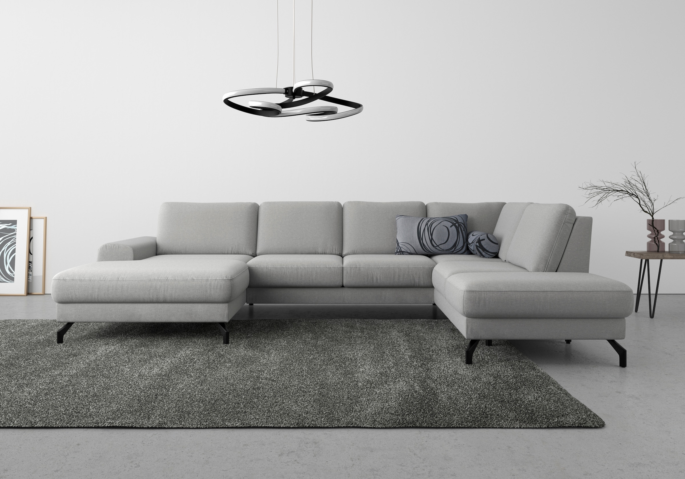 sit&more Wohnlandschaft »Cinturo U-Form«, inklusive Sitztiefenverstellung und Federkern, Sitzhöhe 45 cm