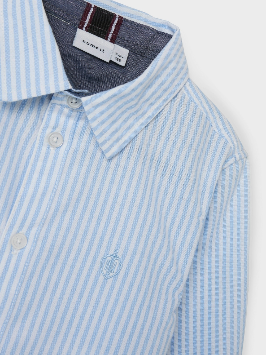 Name It Langarmhemd »NKMNEWSA für Jungen mit Knopfleiste und Baumwollkomfort« unifarben, casual, regular fit, Baumwolle, Hemdkragen