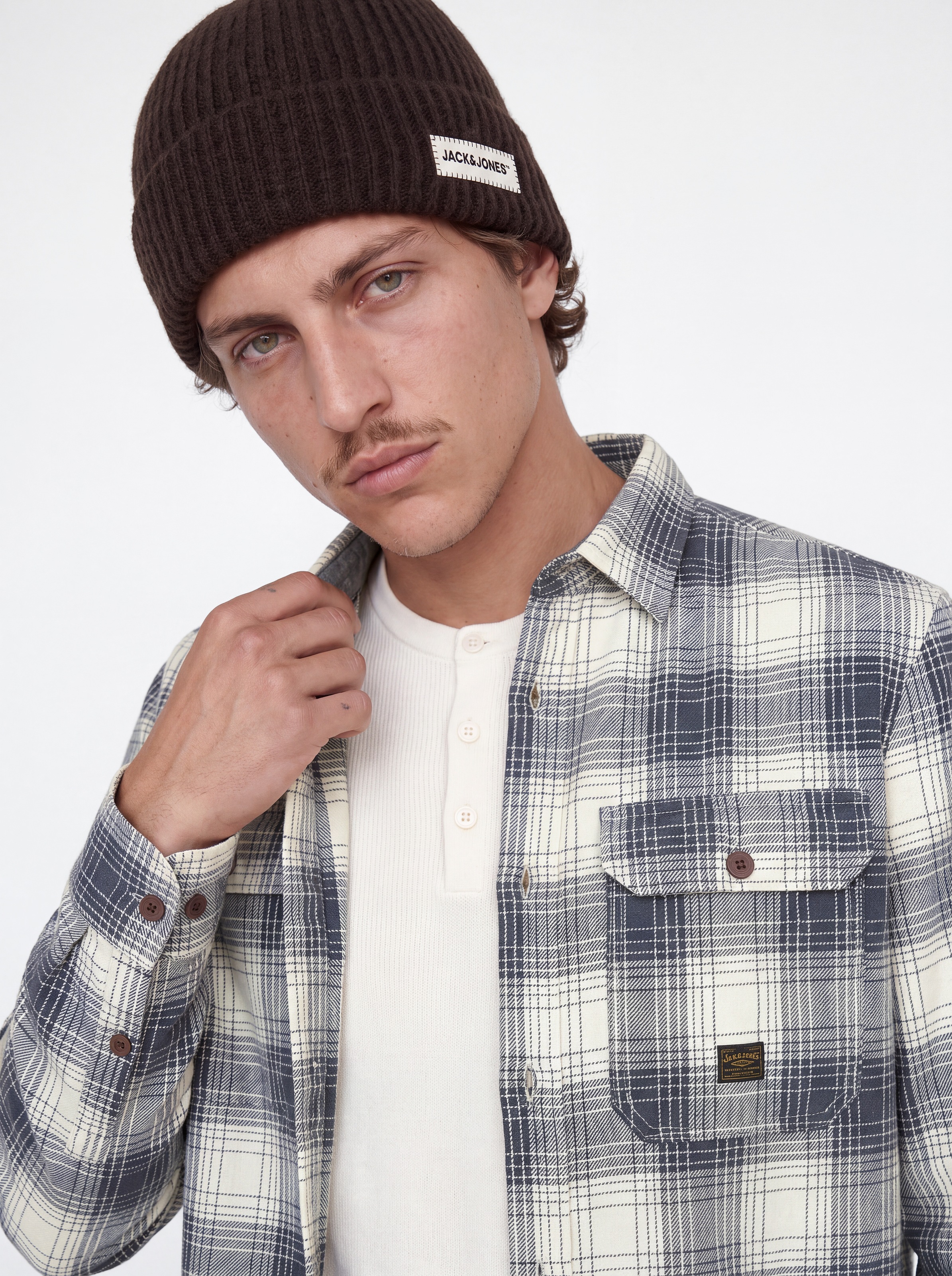 Jack & Jones Langarmhemd »JPRBLUIVY CHECK L/S OVERSHIRT SN« Baumwolle, normal geschnitten