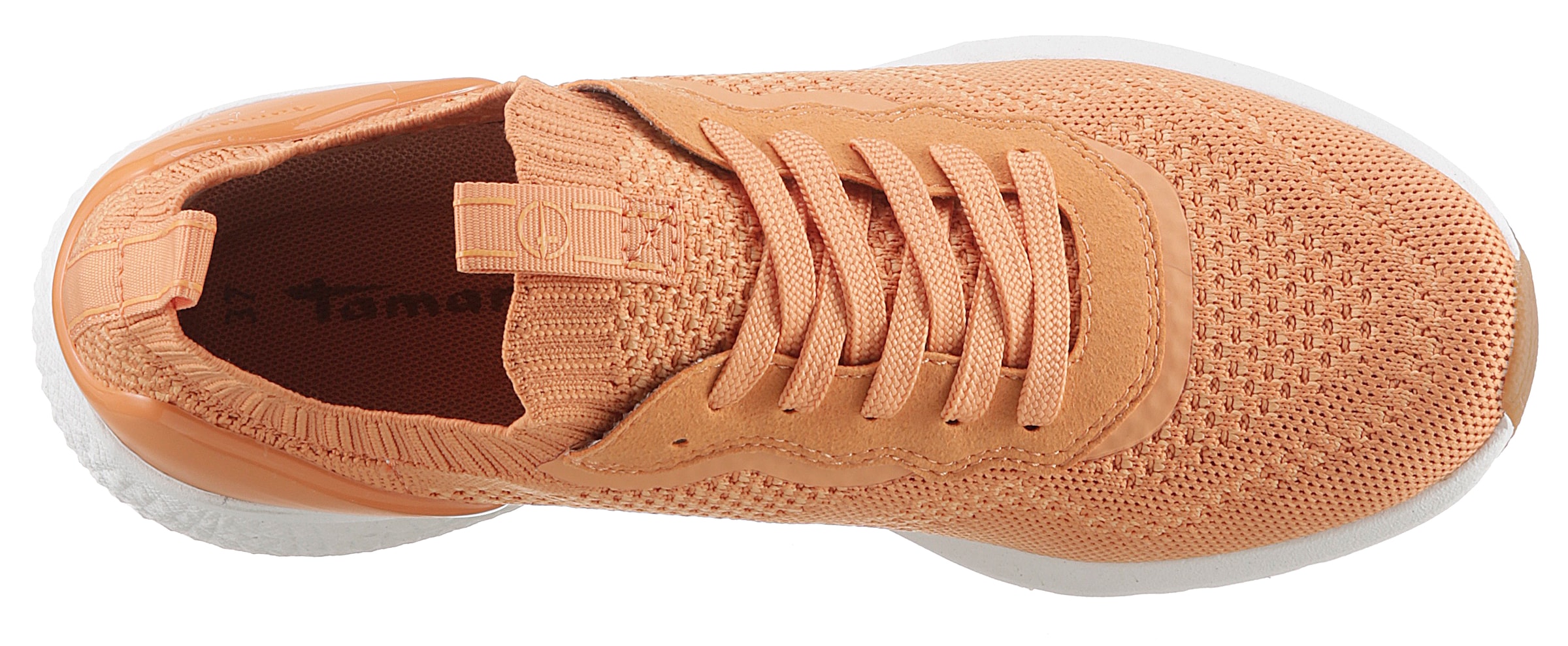 Tamaris Slip-On Sneaker, Freizeitschuh, Halbschuh, Schnürschuh mit aufgesetzer Zierschnürung