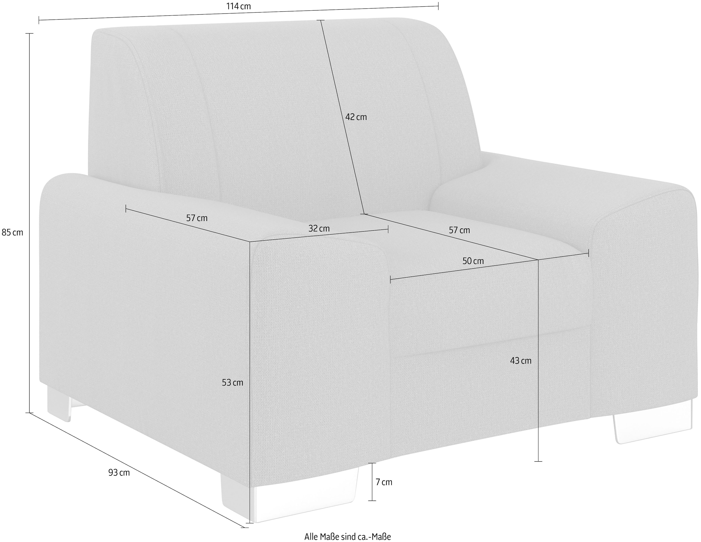 DOMO collection Sessel »Anzio«, wahlweise mit Federkern