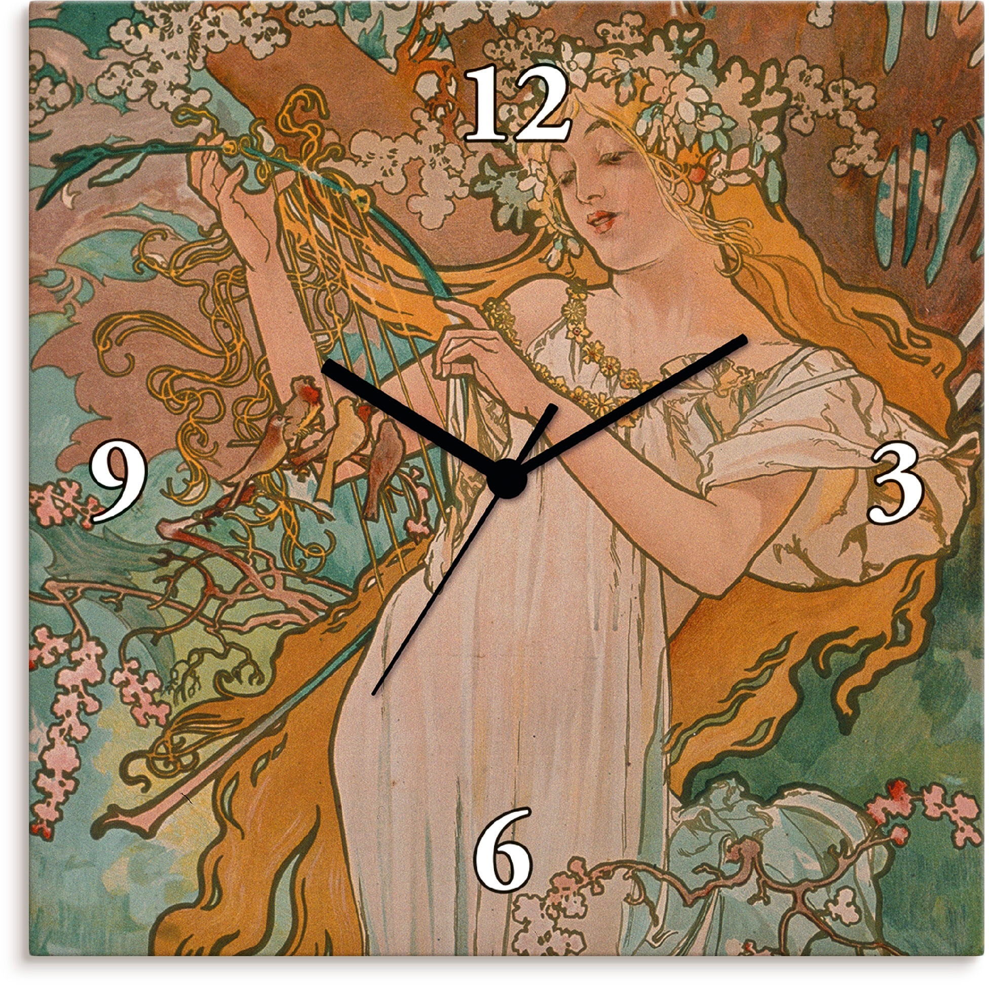 Artland Wanduhr "Jahreszeiten: Frühling. 1896.", wahlweise mit Quarz- oder Funkuhrwerk, lautlos ohne Tickgeräusche