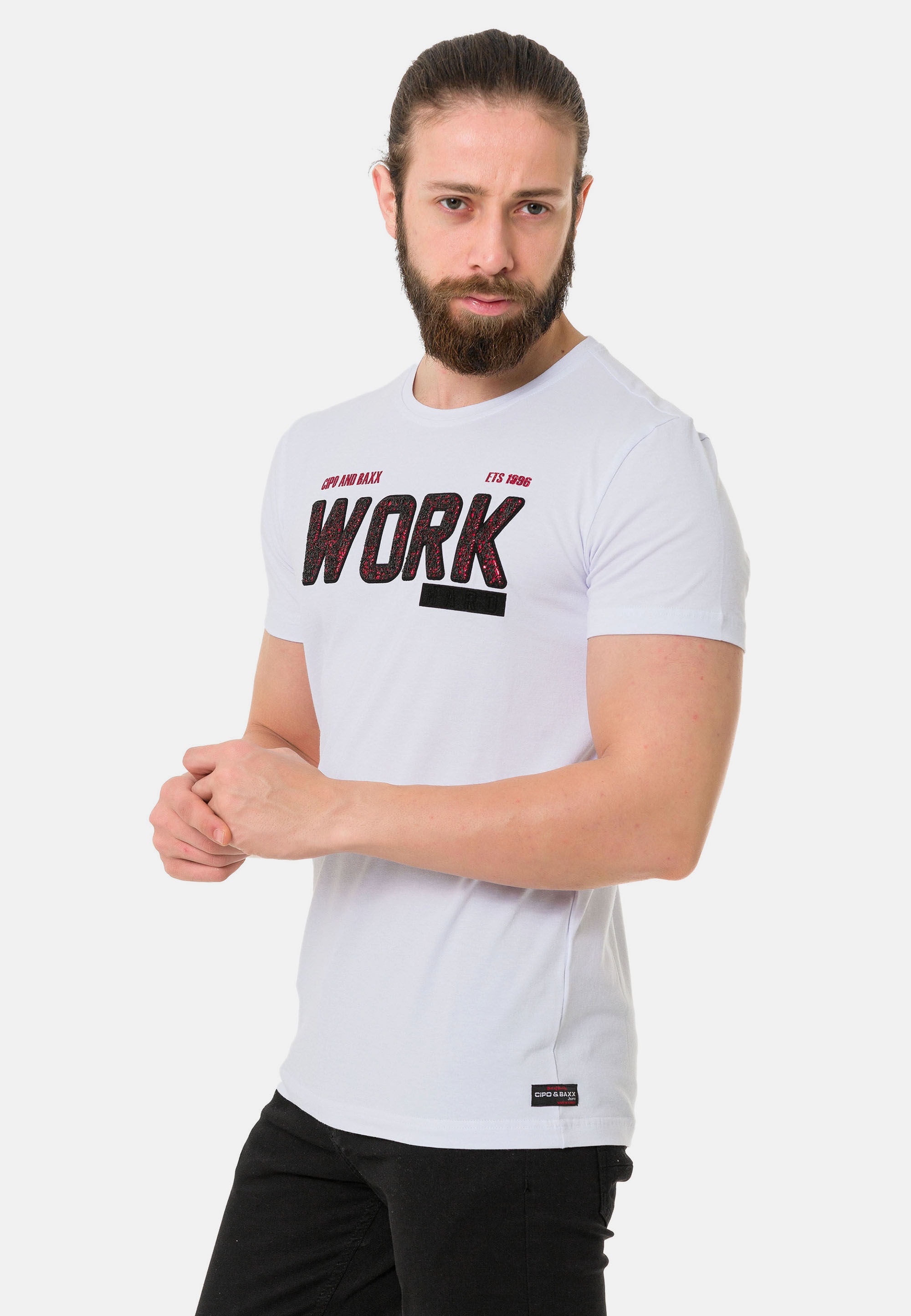 Cipo & Baxx T-Shirt »T-Shirt«, mit Rundhals-Ausschnitt