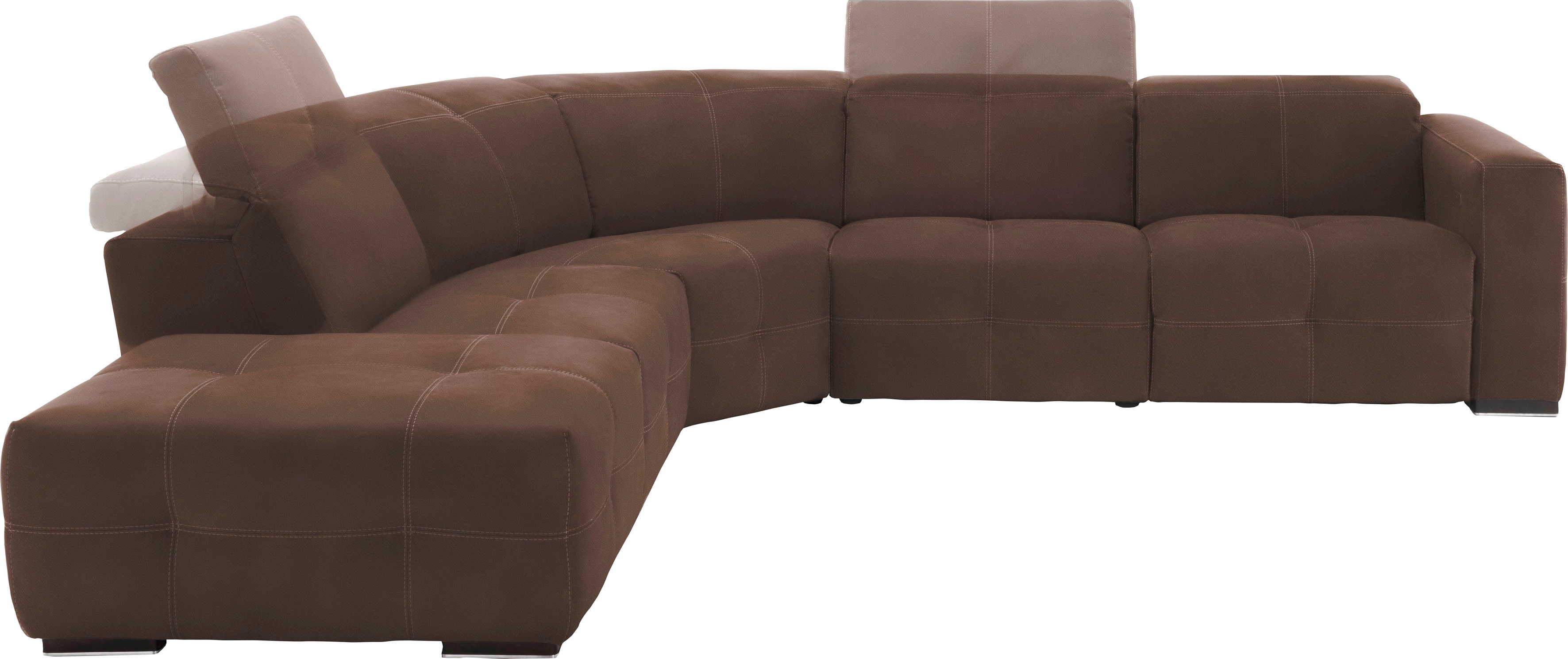 Egoitaliano Ecksofa "Sauvanne, Designsofa der Extraklasse, elegant und bequem, L-Form" wahlweise mit elektrischer Relaxfunktion, Kopfteilverstellung