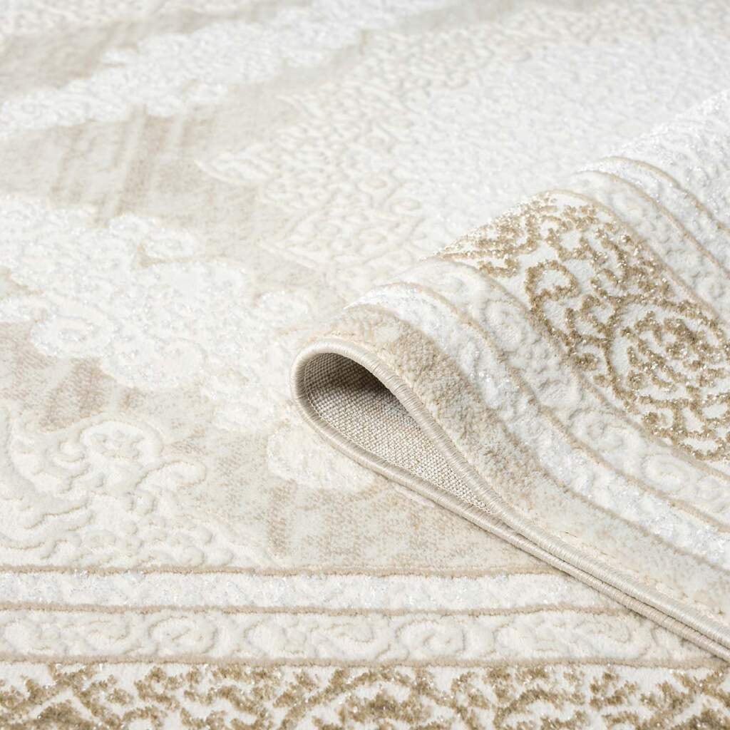 Carpet City Teppich »ANTIK209«, rund, 10 mm Höhe, Kurzflor, 3D-Optik, Klassisch-Modern für Wohnzimmer, Schlafzimmer