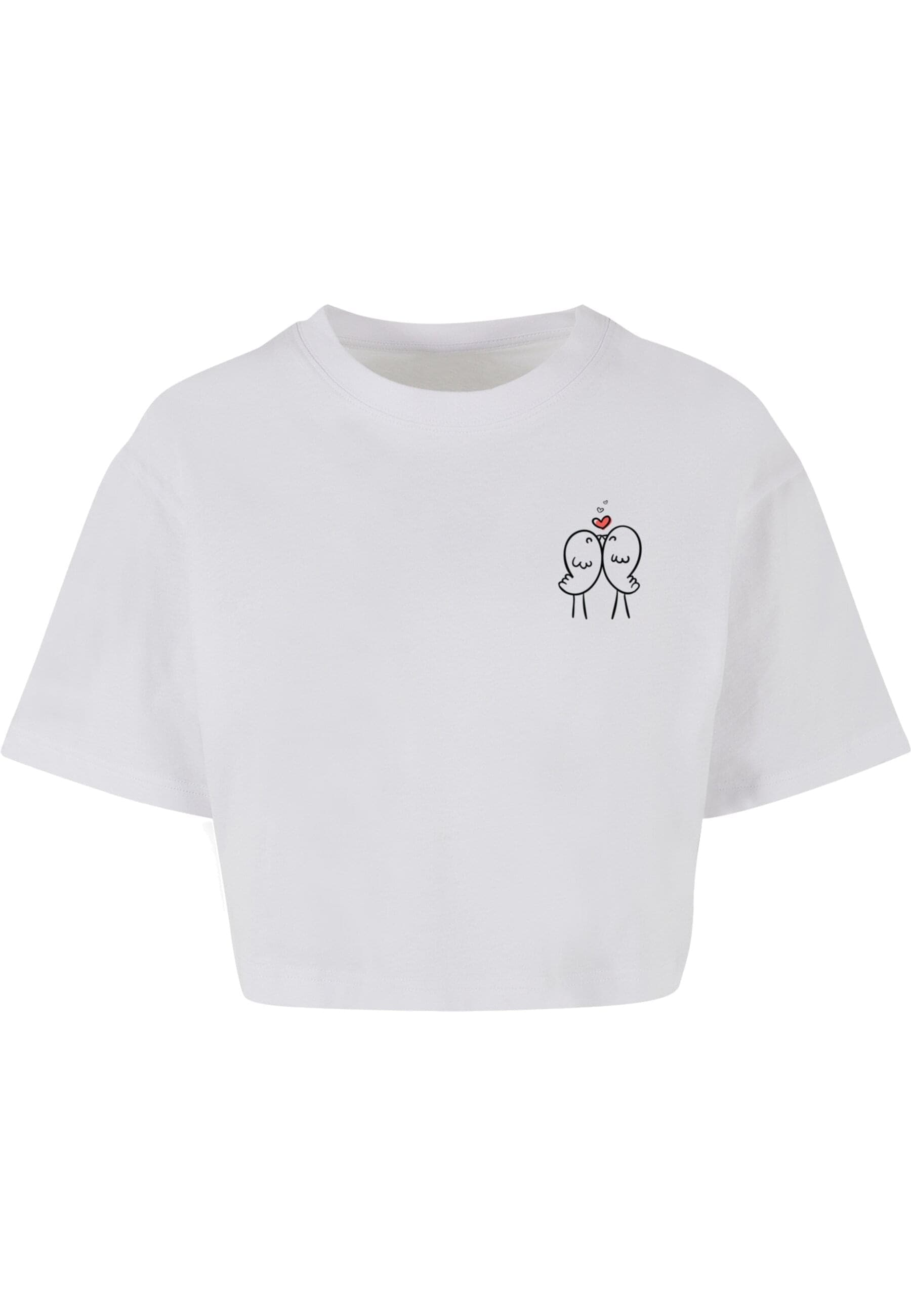 Merchcode T-Shirt "Merchcode Ladies Hugs & Love - Birds Love Short Oversize günstig online kaufen
