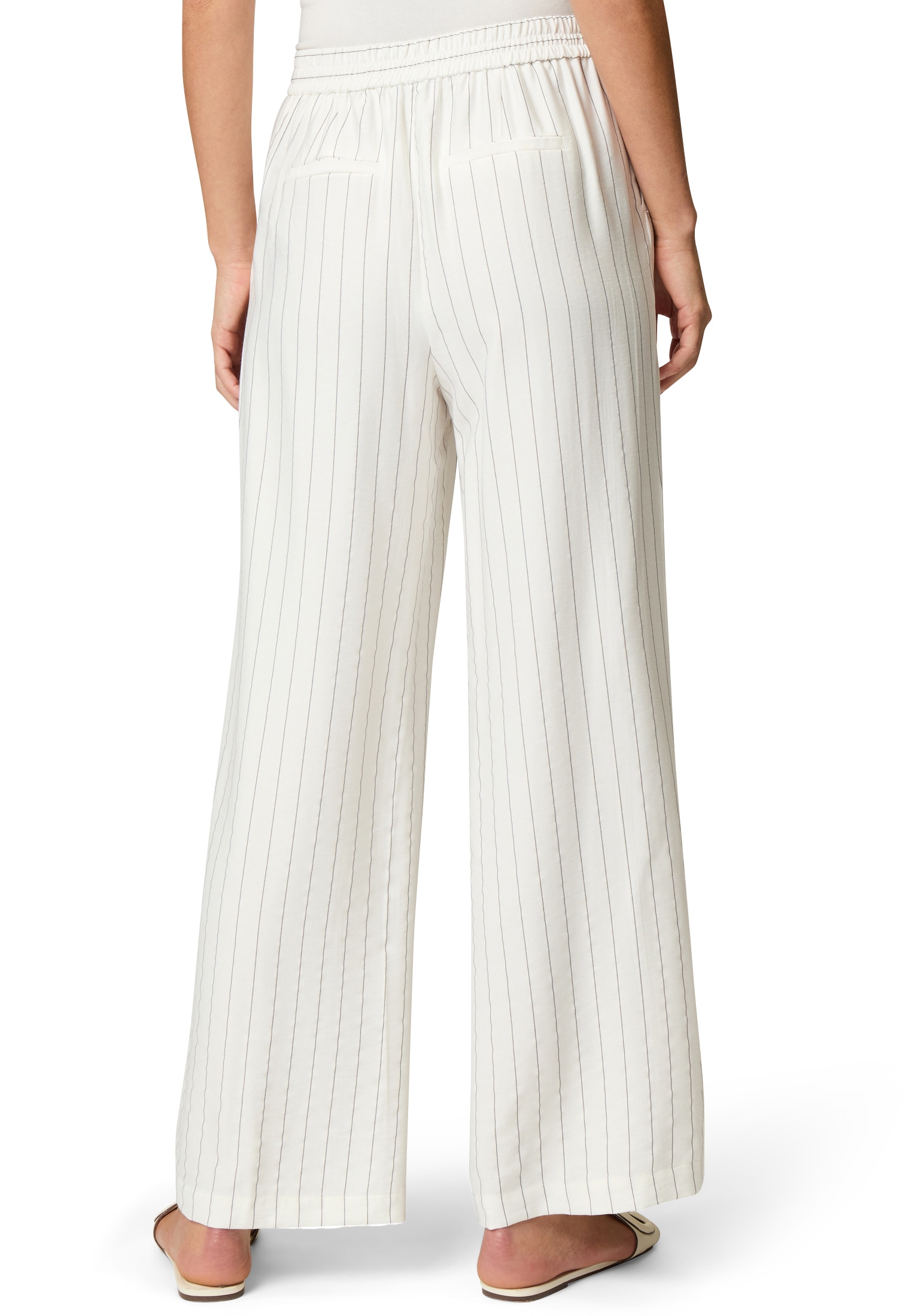 Zero Leinenhose »zero Nadelstreifenhose mit Bindeband«, Bindedetail