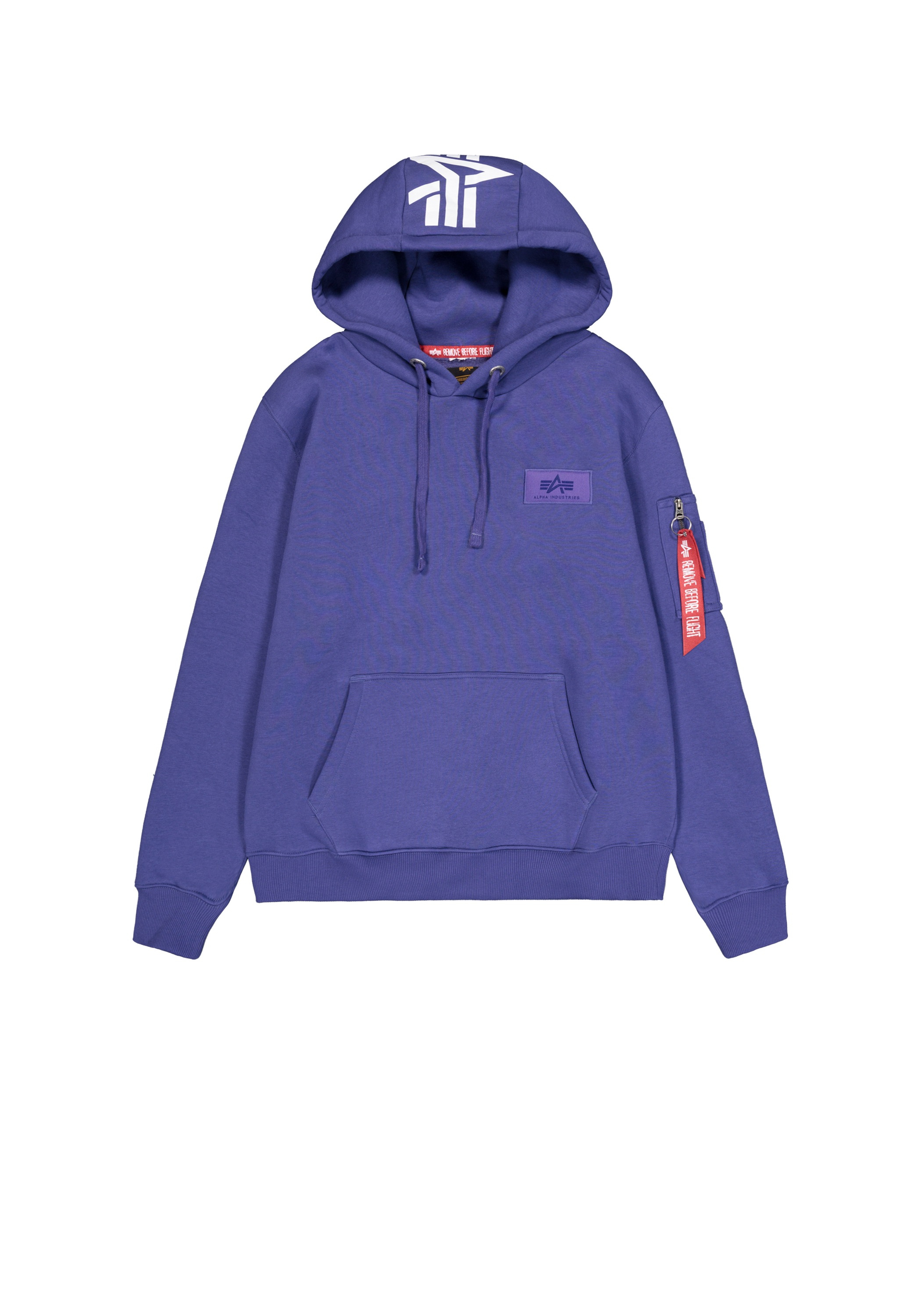 Hoodie ALPHA INDUSTRIES "Backprint Hoodie ", Herren, Gr. M, night lila, Obermaterial: 80% Baumwolle, 20% Polyester, regular fit, Sweatshirts Hoodie 3