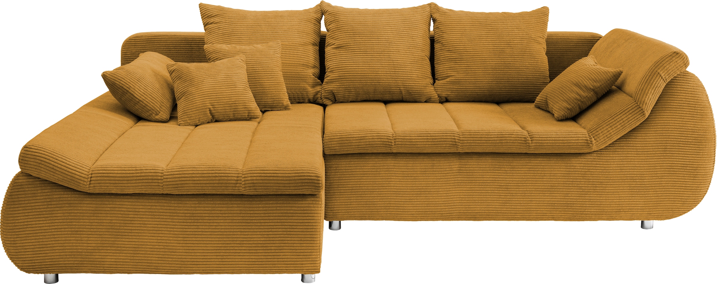 INOSIGN Ecksofa »Imola elegant und bequem, aktuelle Steppung im Sitz, L-Form«, wahlweise mit Bettfunktion