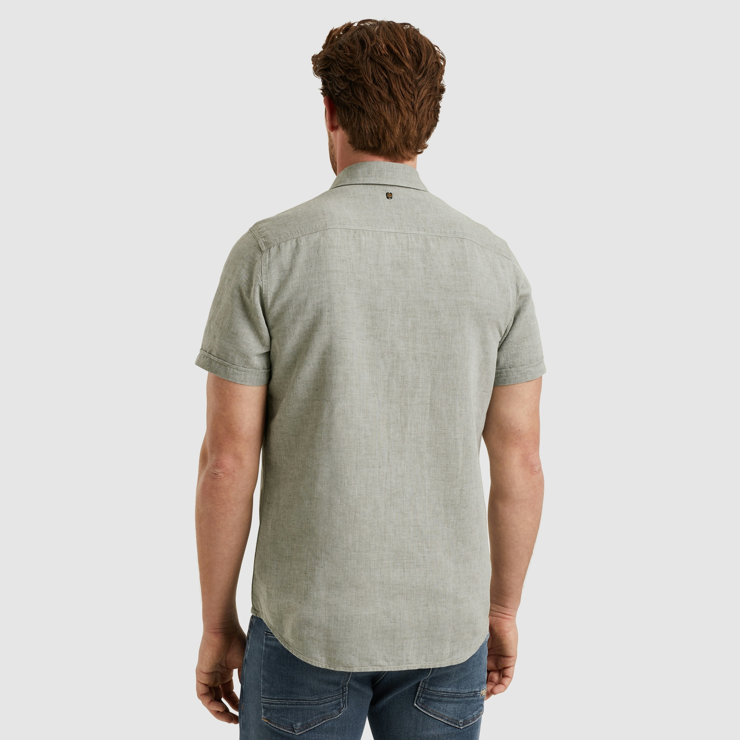 PME LEGEND Kurzarmhemd »Short Sleeve Shirt Ctn Linen 2 tone«, in melierter Optik