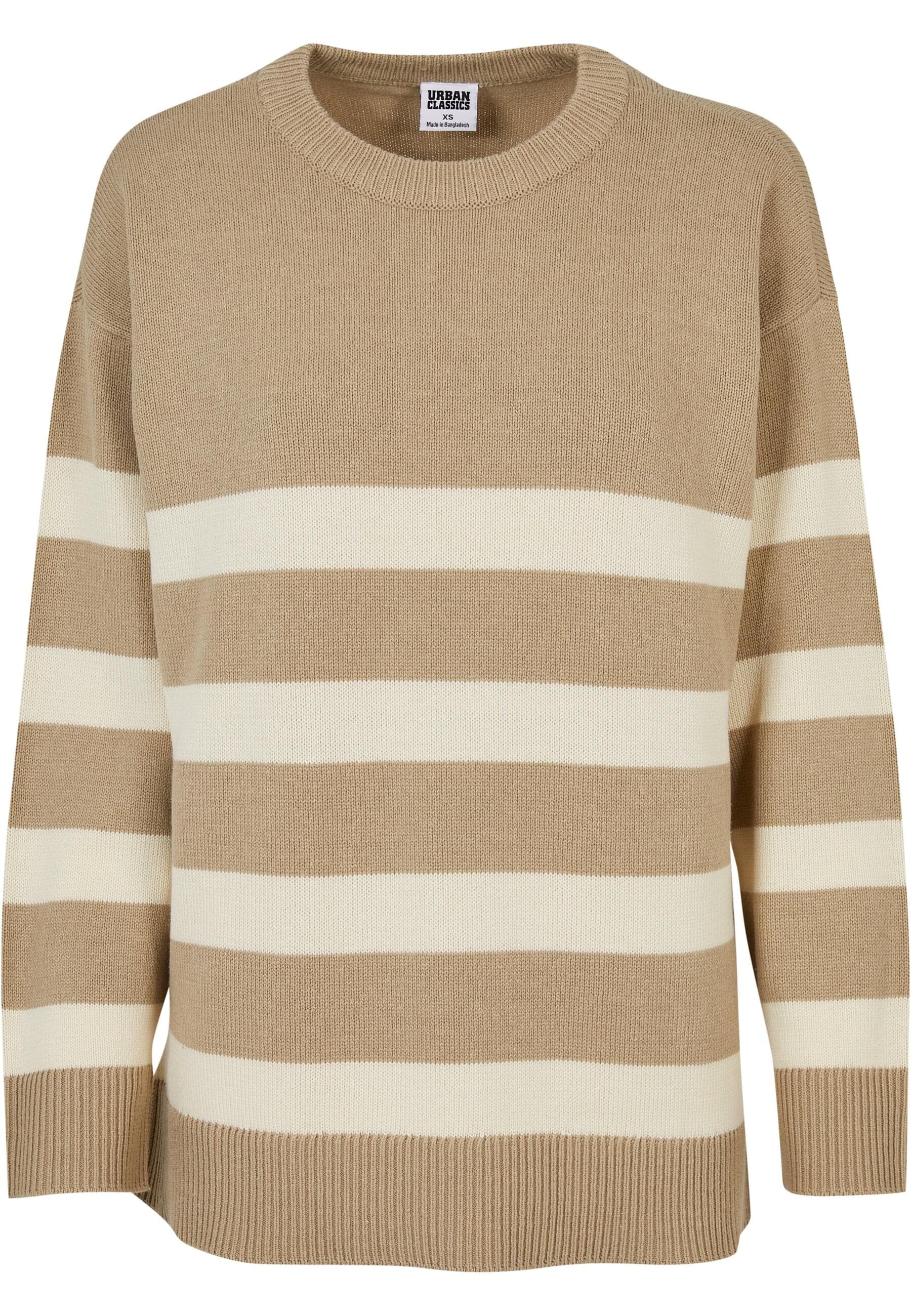 URBAN CLASSICS Rundhalspullover "Urban Classics Damen Ladies Striped Knit Crew Sweater"