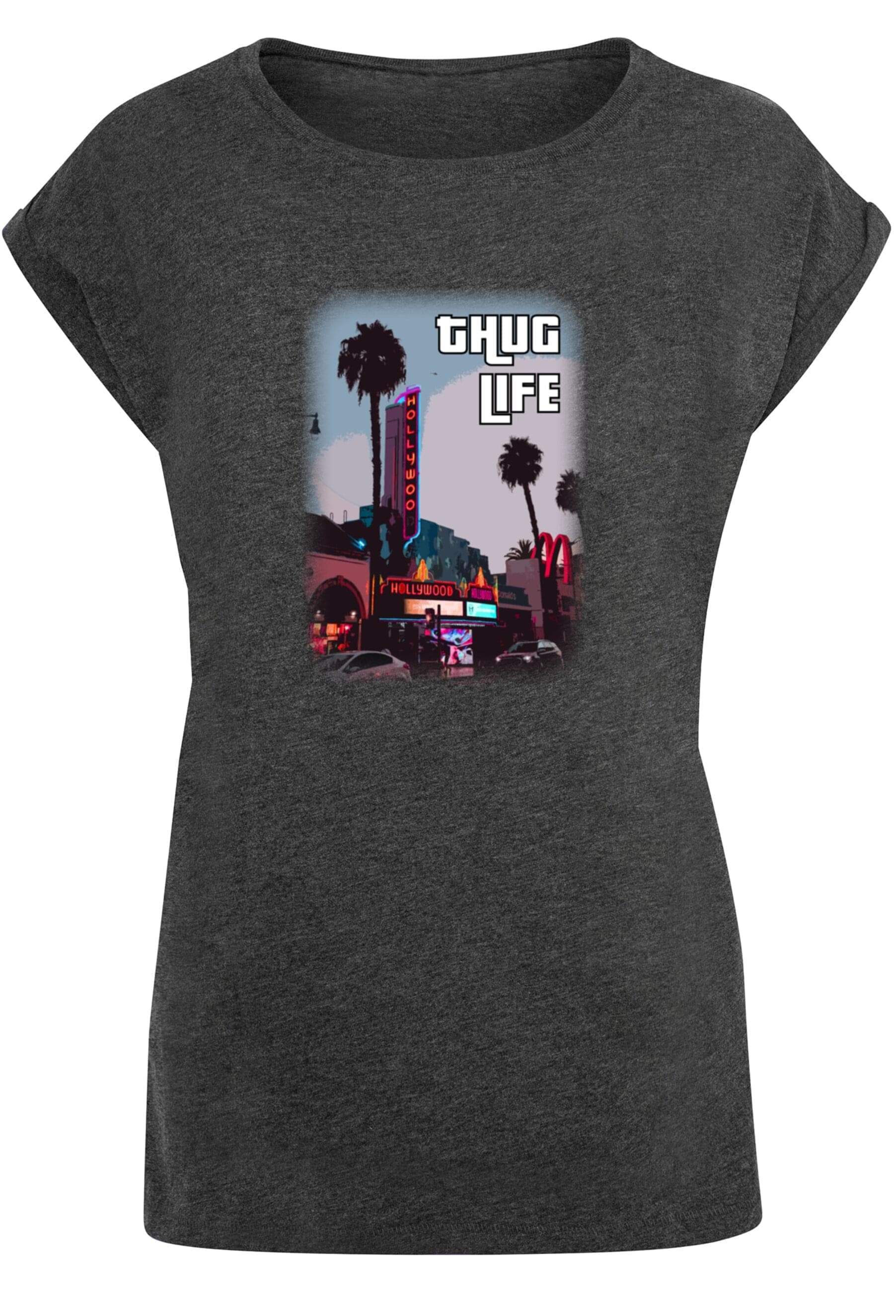 T-Shirt »Merchcode Damen Ladies Grand Thug Life Extended Shoulder Tee«, (1 tlg.)