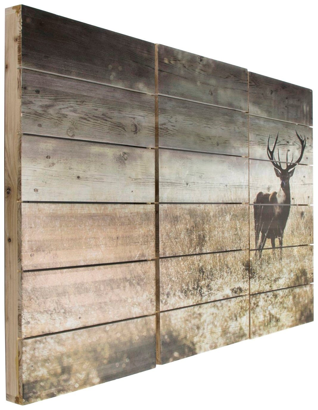 Art for the home Holzbild »Woodland Stag« Hirsche (3 St...