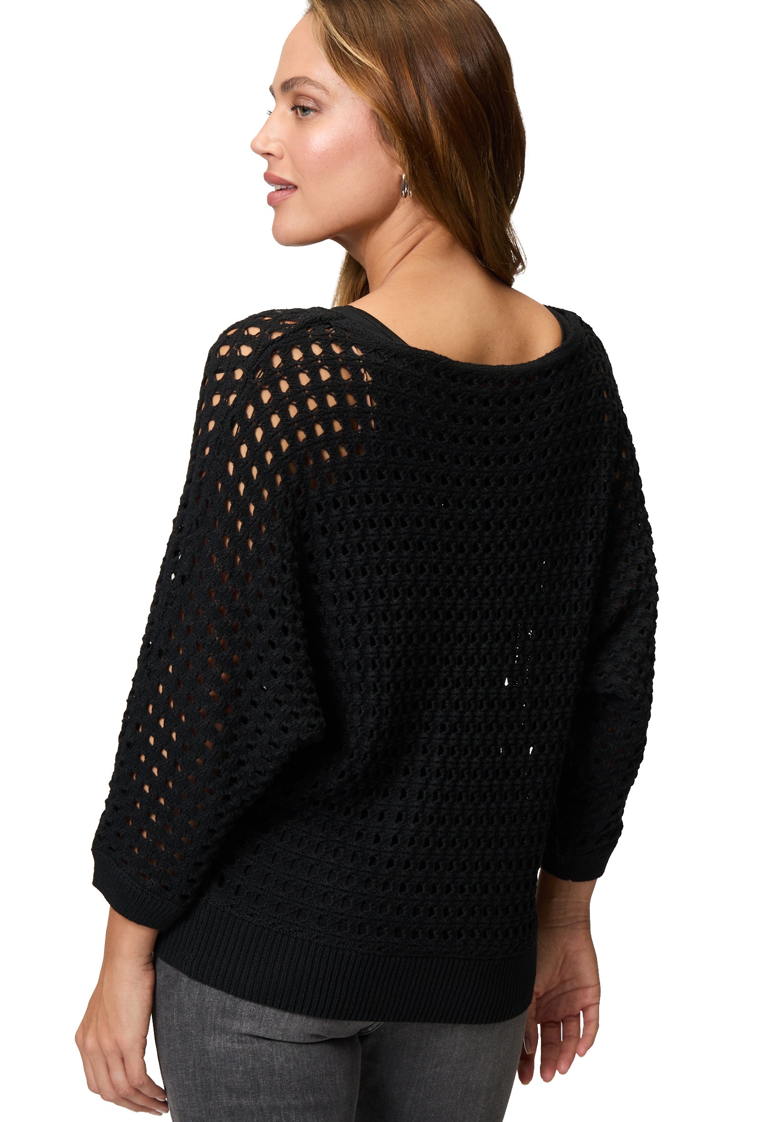 Zero Strickpullover »zero Pullover mit Lochmuster«, (1 tlg.), Lochmuster