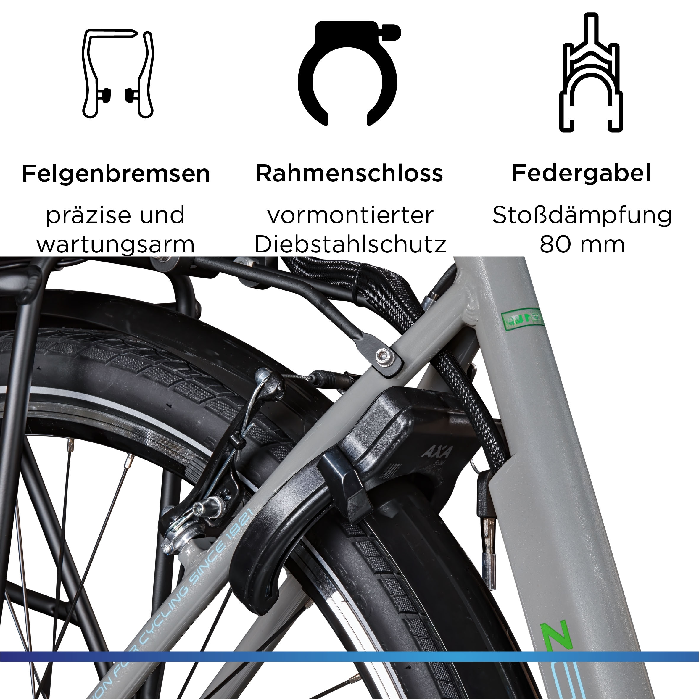 Zündapp E-Bike »Z502«, 7 Gang, Frontmotor 250 W