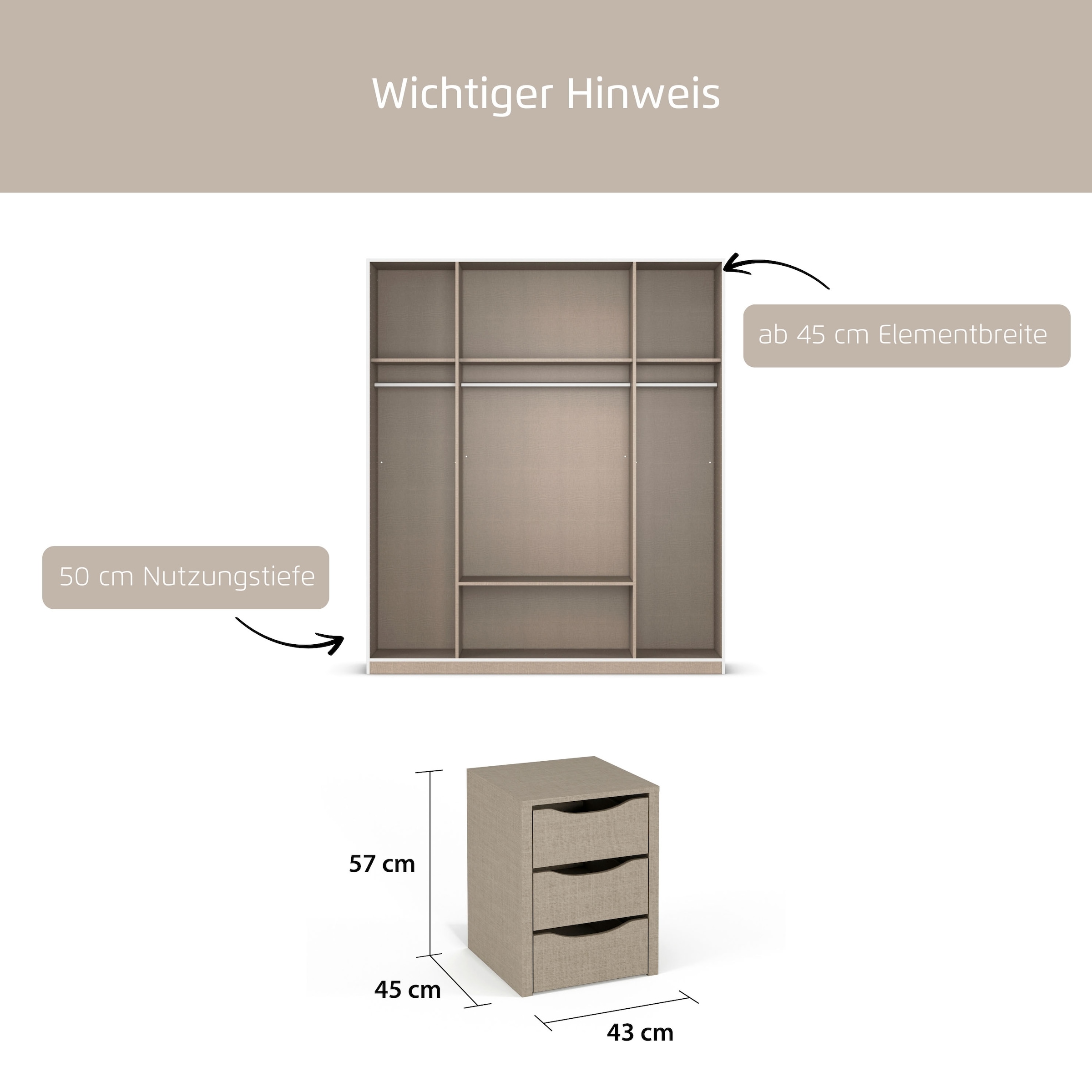 rauch Schubladeneinsatz »Zubehör für Rauch-Schränke ORANGE/BLUE«