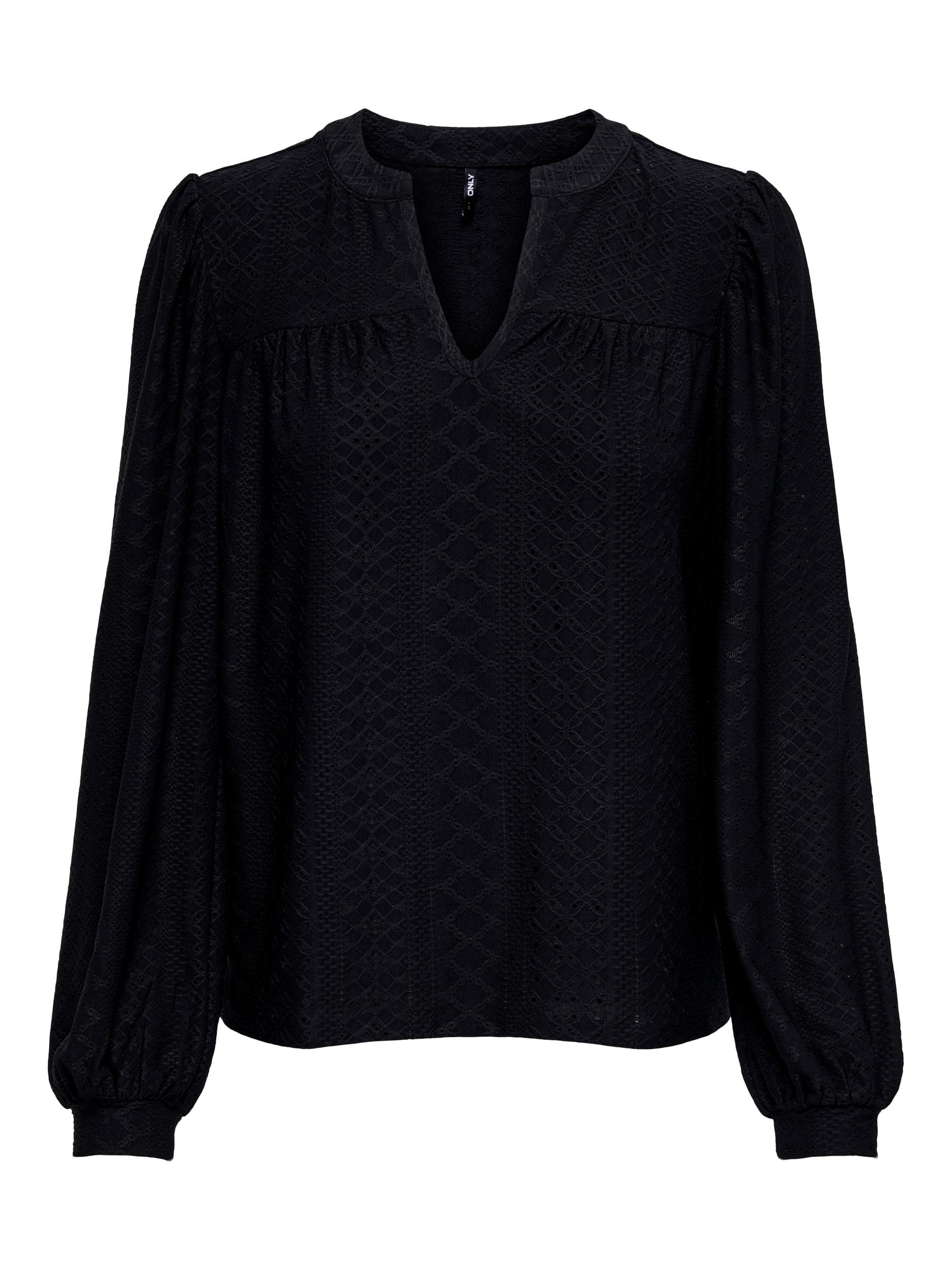 ONLY Langarmshirt »ONLSANDRA L/S SPLIT TOP JRS« online kaufen | BAUR