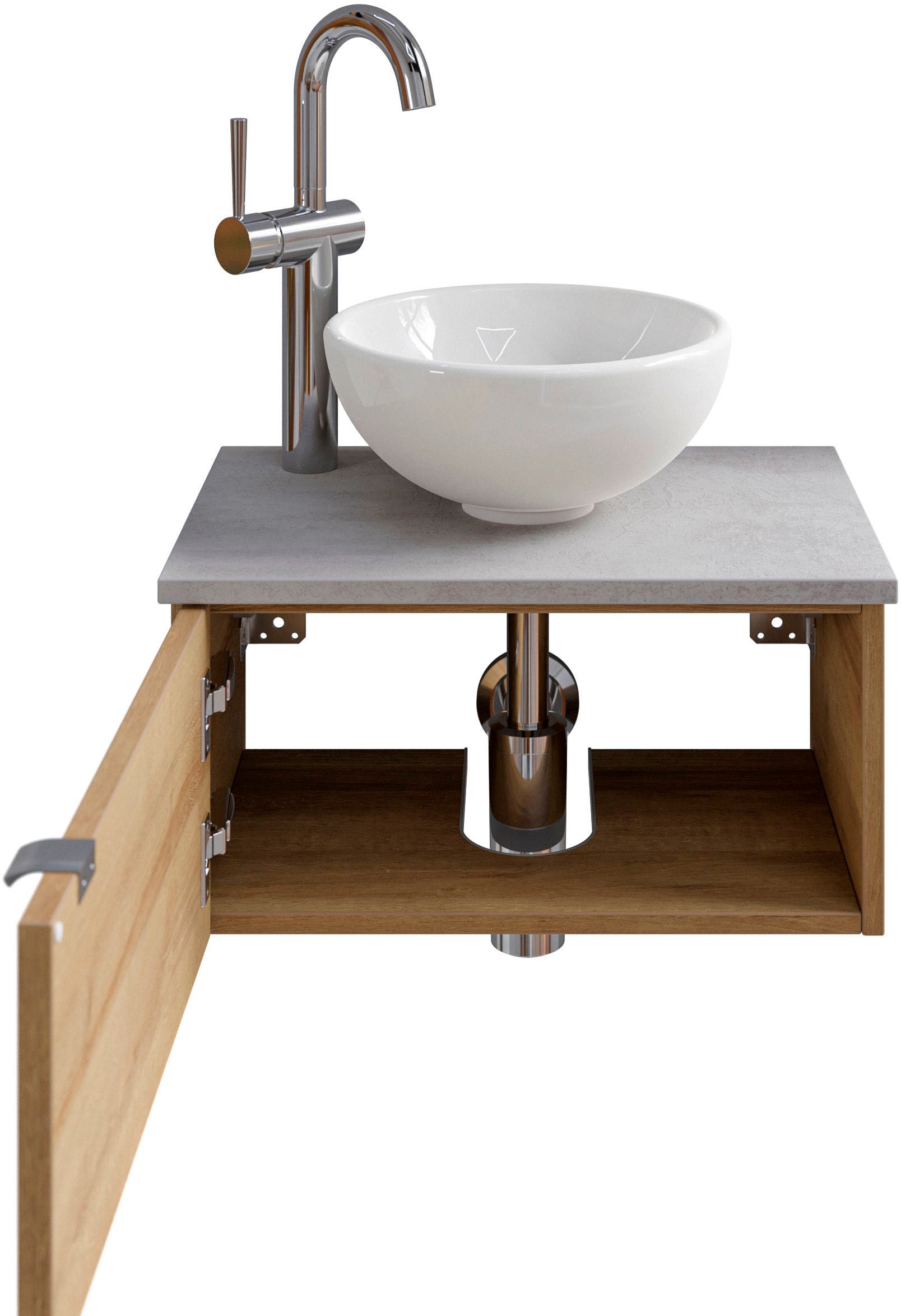 Saphir Badmöbel-Set »Serie 6915«, (4 St.), Gäste-Bad, 51 cm breit, mit LED-Spiegel und 1 Tür