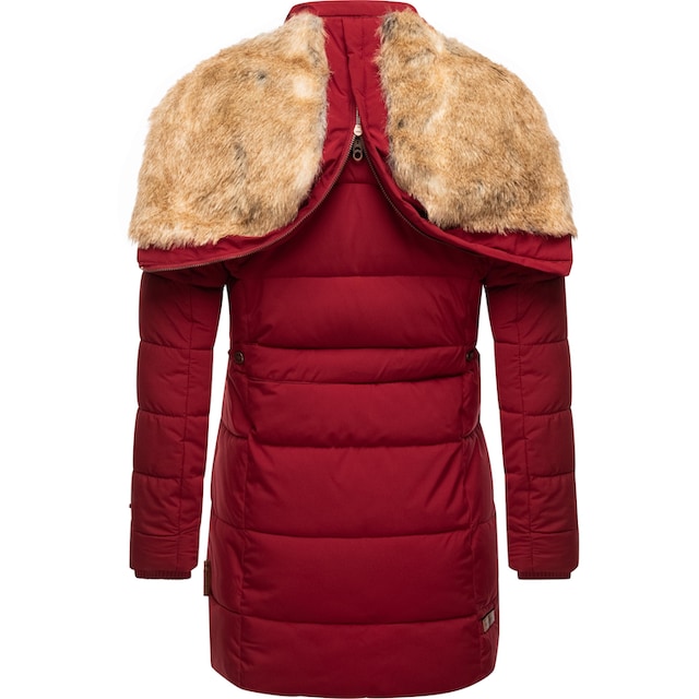 Marikoo Wintermantel »Lieblings Jacke«, stylischer Winter Steppmantel m.  Kunstpelz-Kapuze für bestellen | BAUR