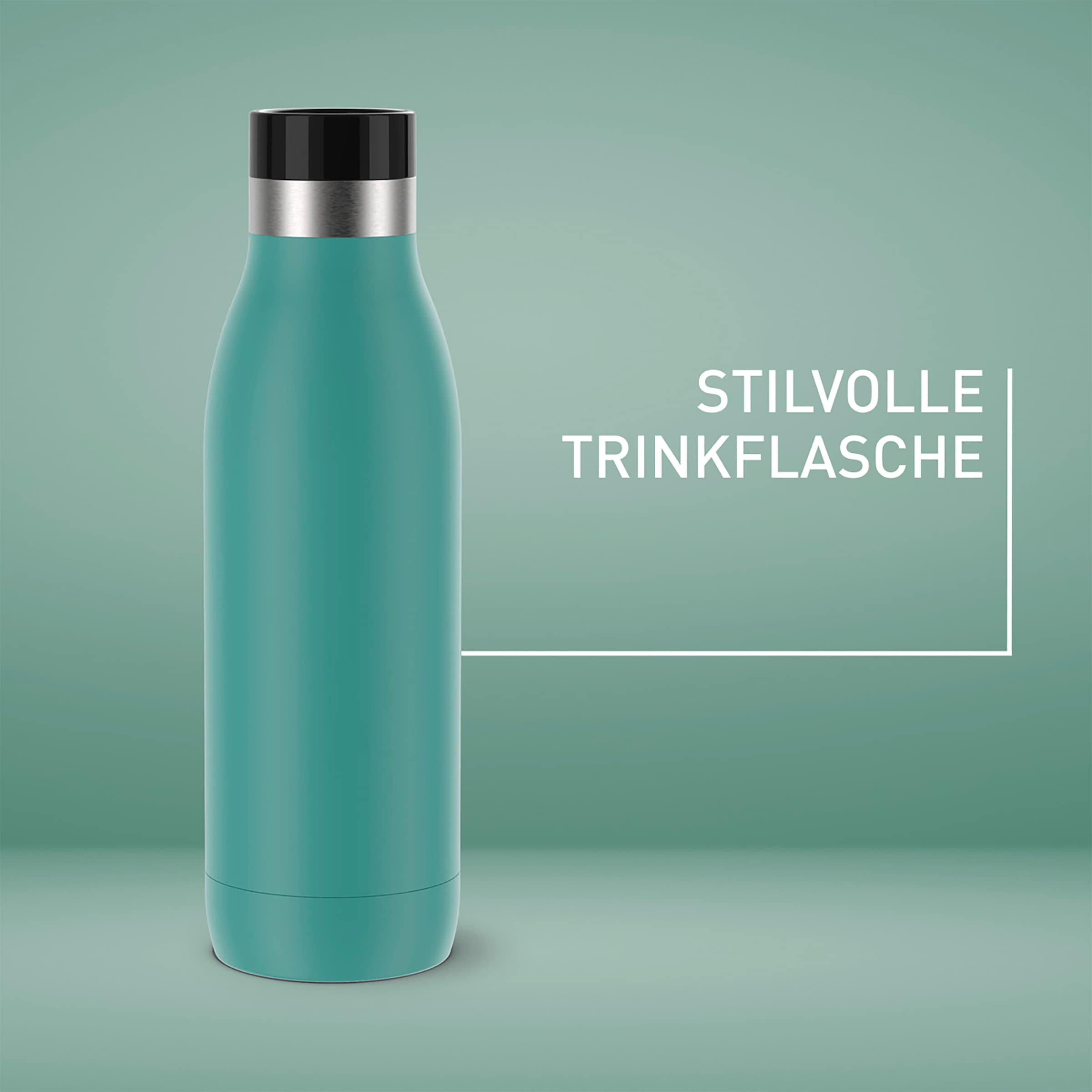 Emsa Isolierflasche »Trinkflasche Bludrop«, (1 tlg.), Edelstahl, Quick-Press Deckel, 360° Trinkgenuss, 12h warm/24h kühl