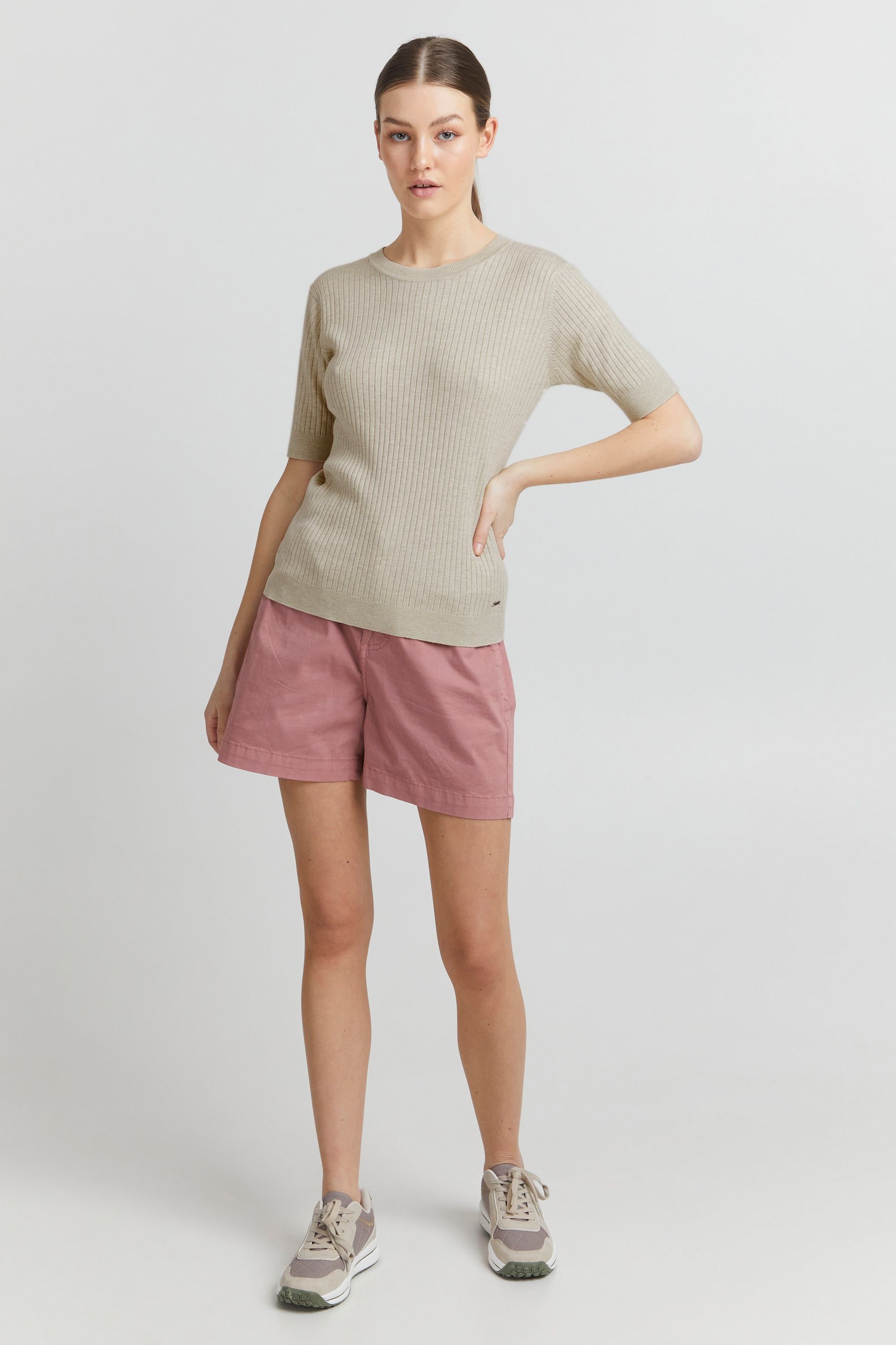 OXMO Kurzarmshirt »Strickkurzarmpullove OXRiona«
