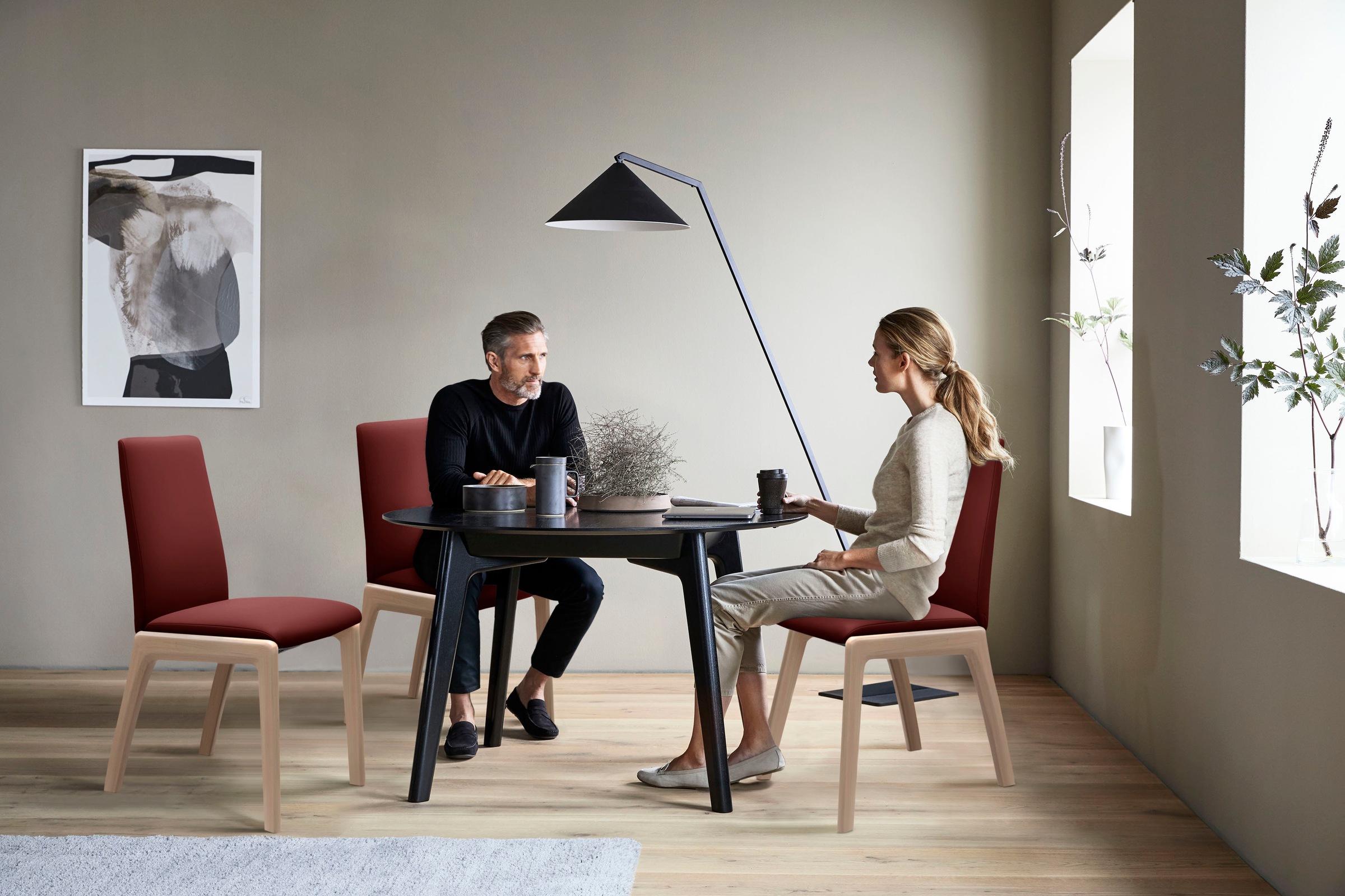 Stressless® Polsterstuhl »Laurel«, Leder PALOMA, Low Back, Größe L, mit abgerundeten Beinen in Schwarz
