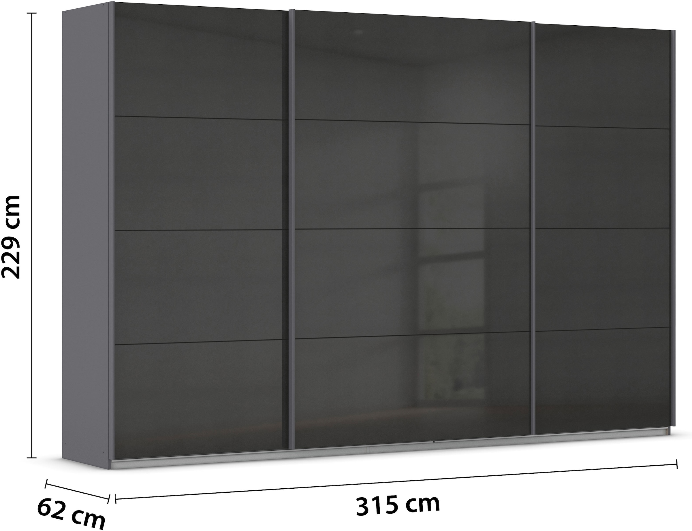 rauch Schwebetürenschrank »Kleiderschrank Schrank Garderobe AGORDO mit Dekor- oder Hochglanzfront«, (in zwei Griff-Farben), durchdachte Innenausstattung, in 4 Breiten und 2 Höhen MADE IN GERMANY