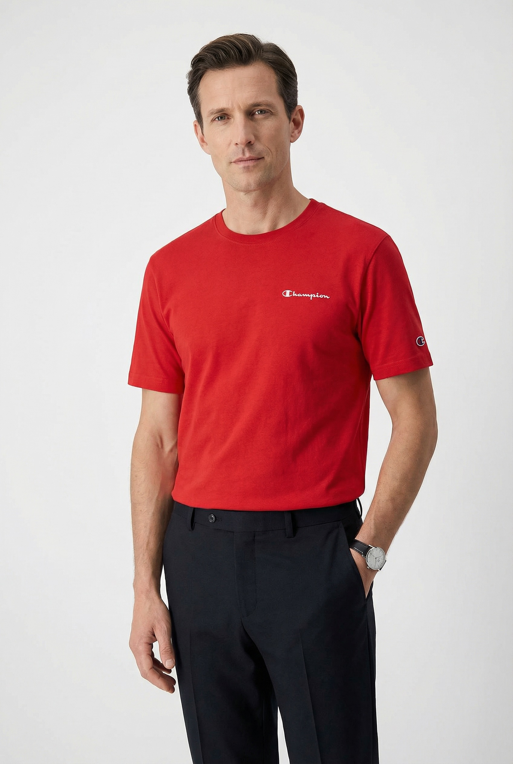 Champion T-Shirt "ICONS CONTRAST SS Tee" Kurzarm, mit Rundhalsausschnitt, aus Baumwolle, sportlicher Schnitt
