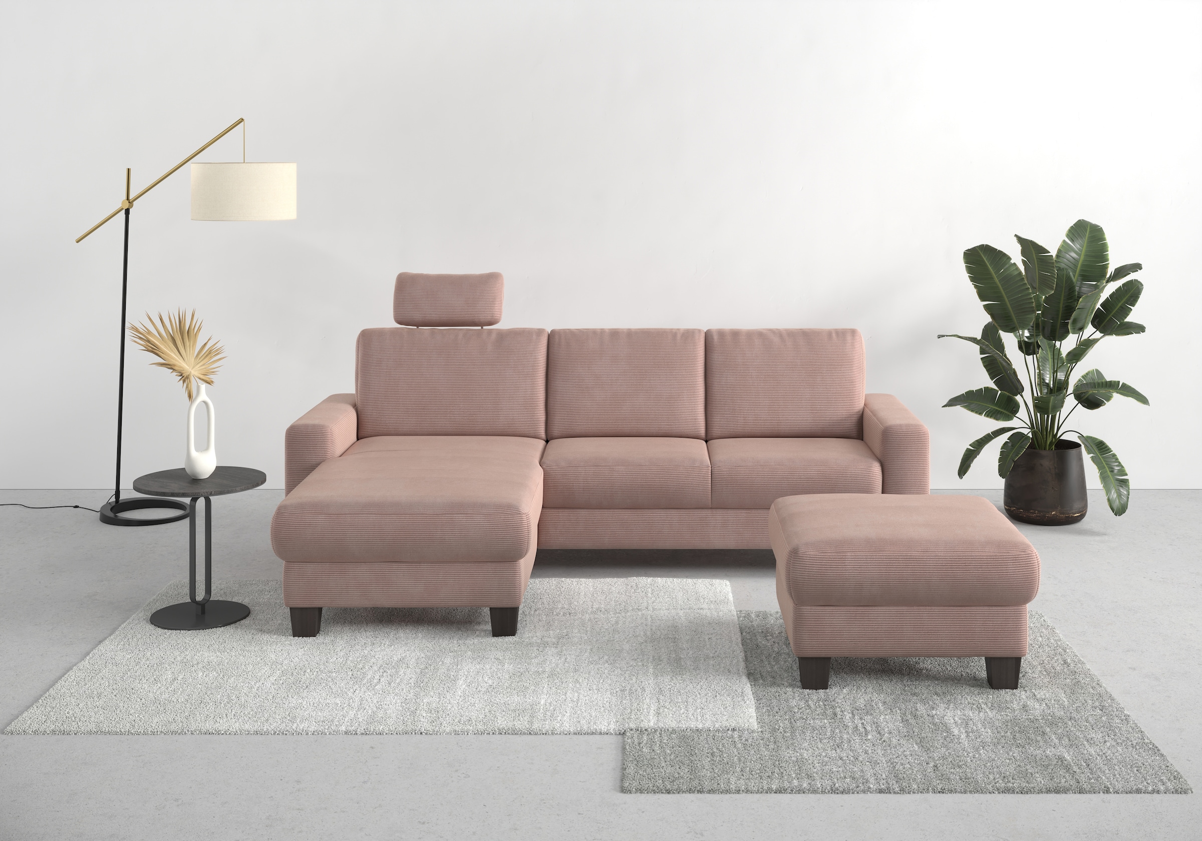 Home affaire Ecksofa "Summer L-Form", mit Recamiere, mit oder ohne Bettfunk günstig online kaufen